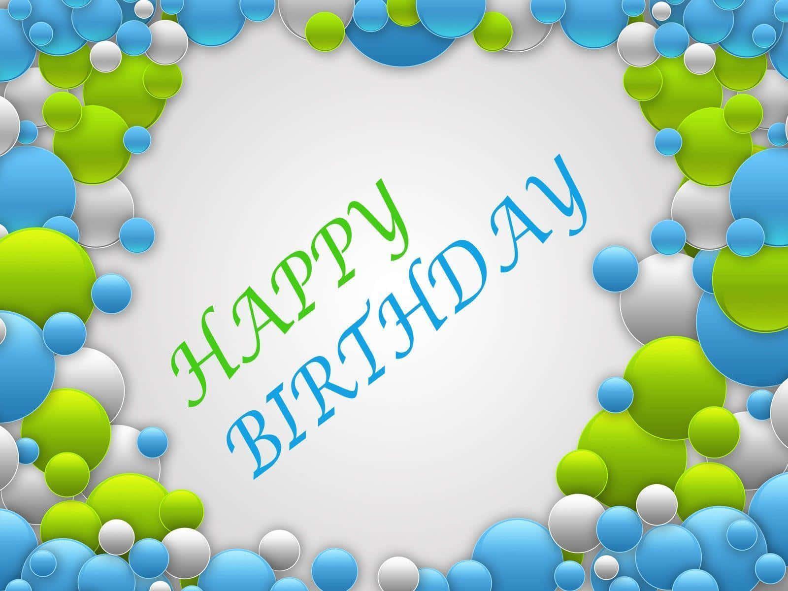 Green Blue Happy Birthday Picture — 1600x1200 wallpaper