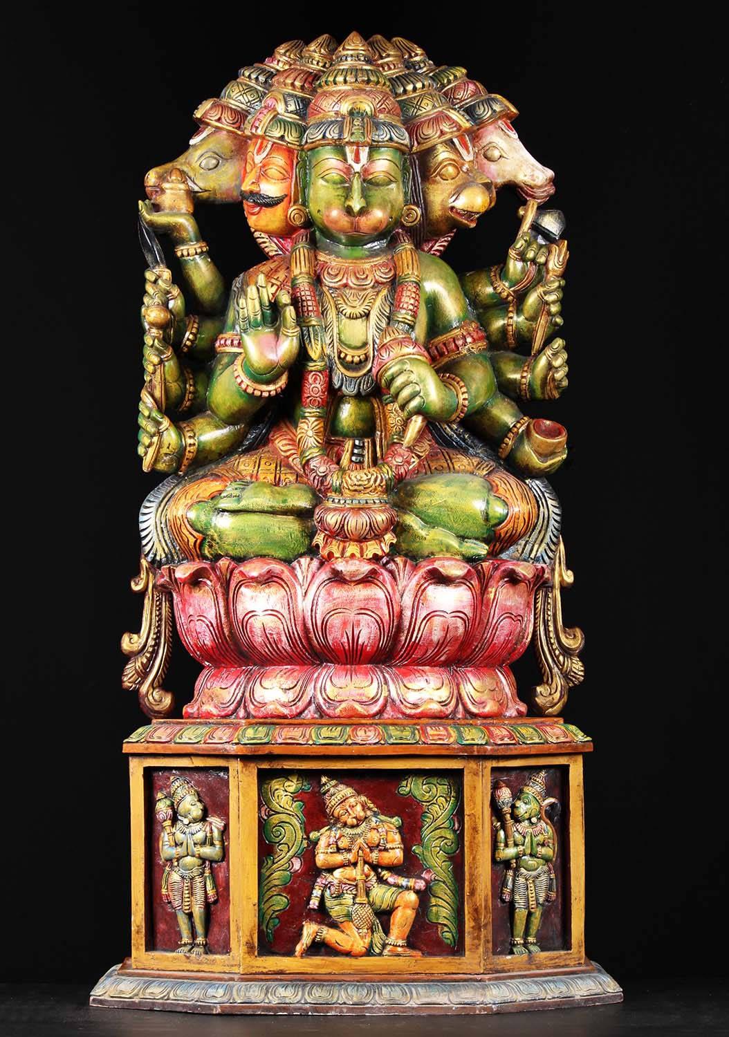 Green Lord Hanuman 3D Heads Figure — 1054x1500 wallpaper