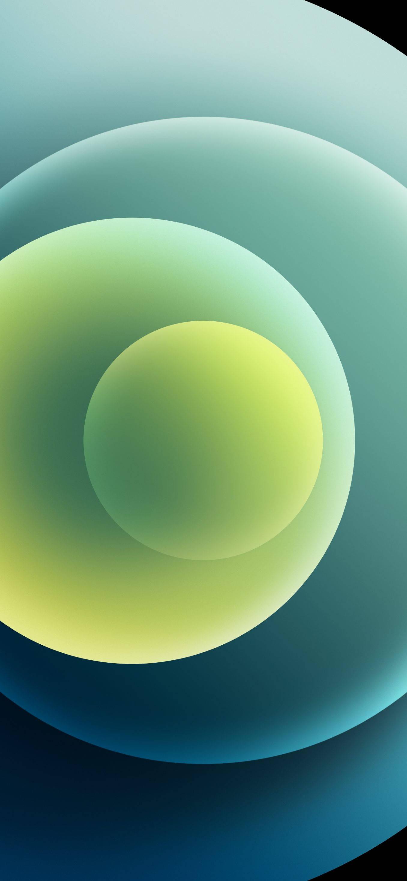 Green Orbs iPhone 12 — 1356x2934 wallpaper