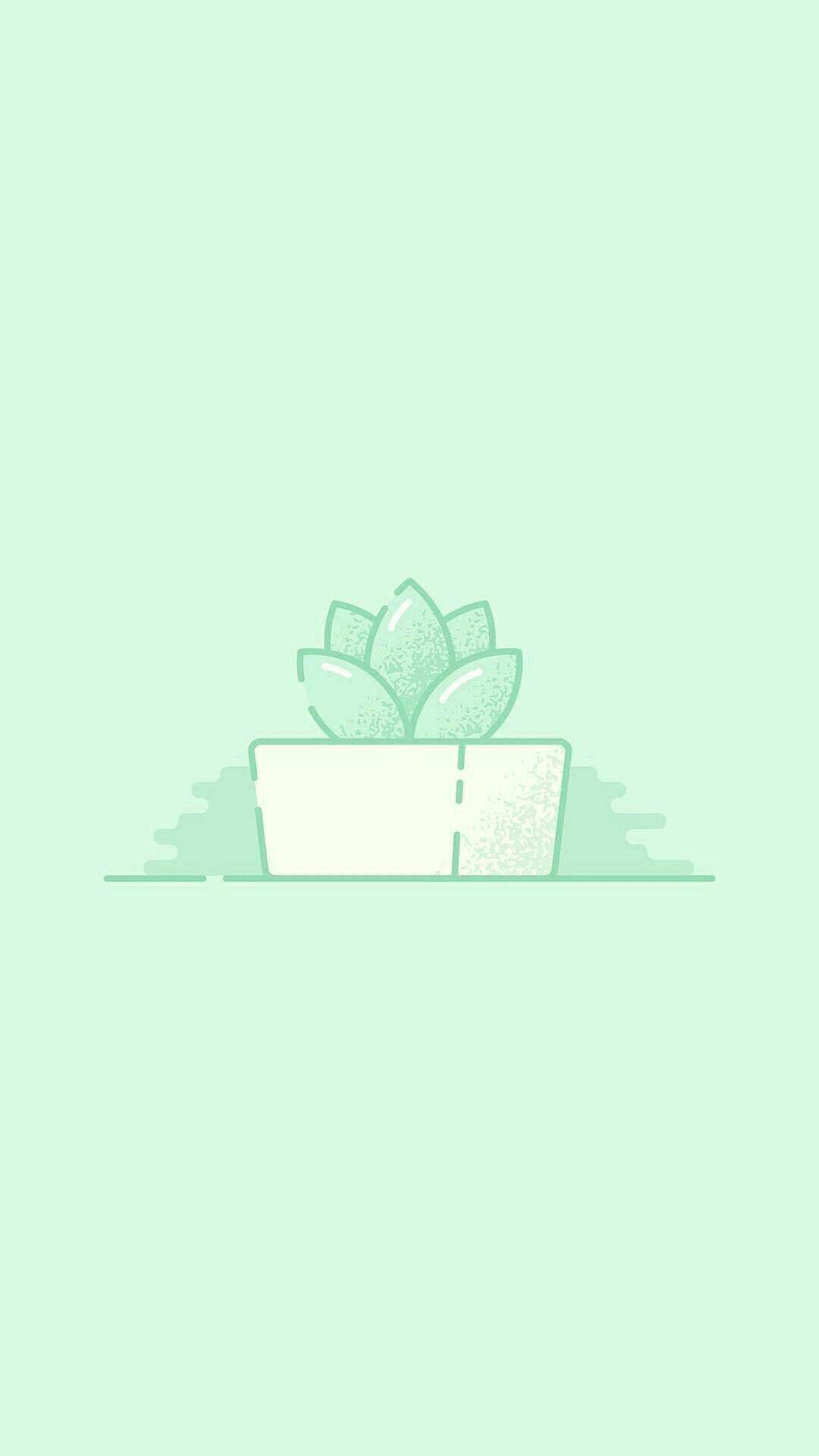 Green Plant Pastel Aesthetic — 1080x1920 wallpaper