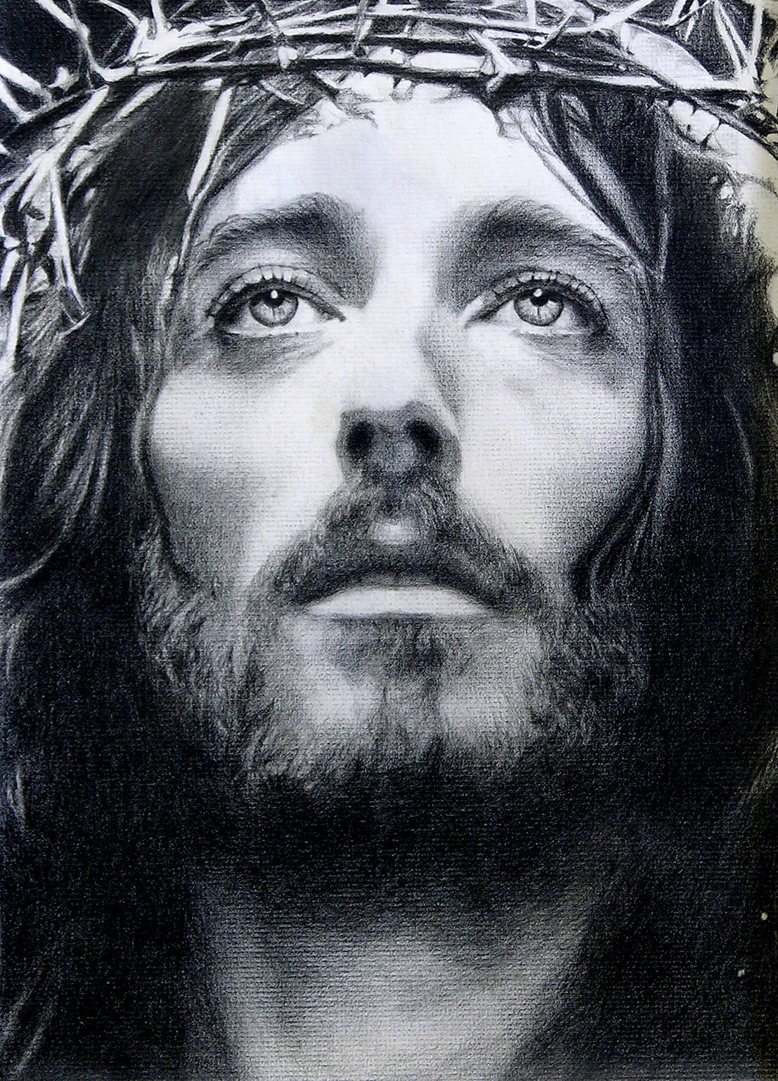 Greyscale Portrait Jesus Phone — 1107x1538 wallpaper