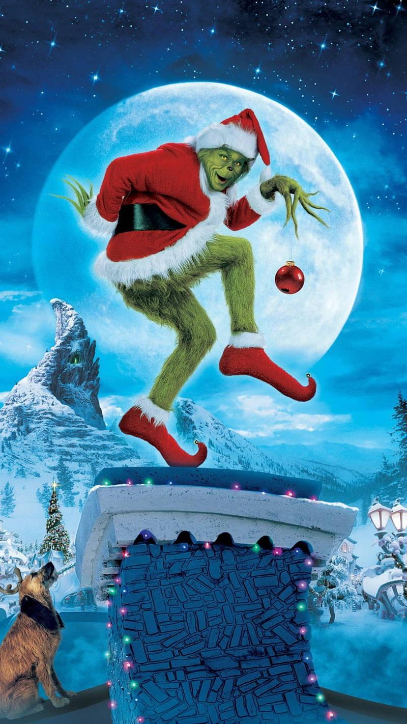 Grinch In Chimney — 800x1422 wallpaper