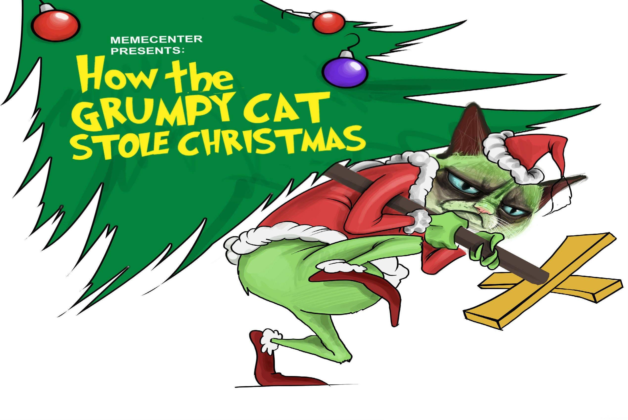 Grumpy Cat Grinch Funny Meme — 2539x1700 wallpaper