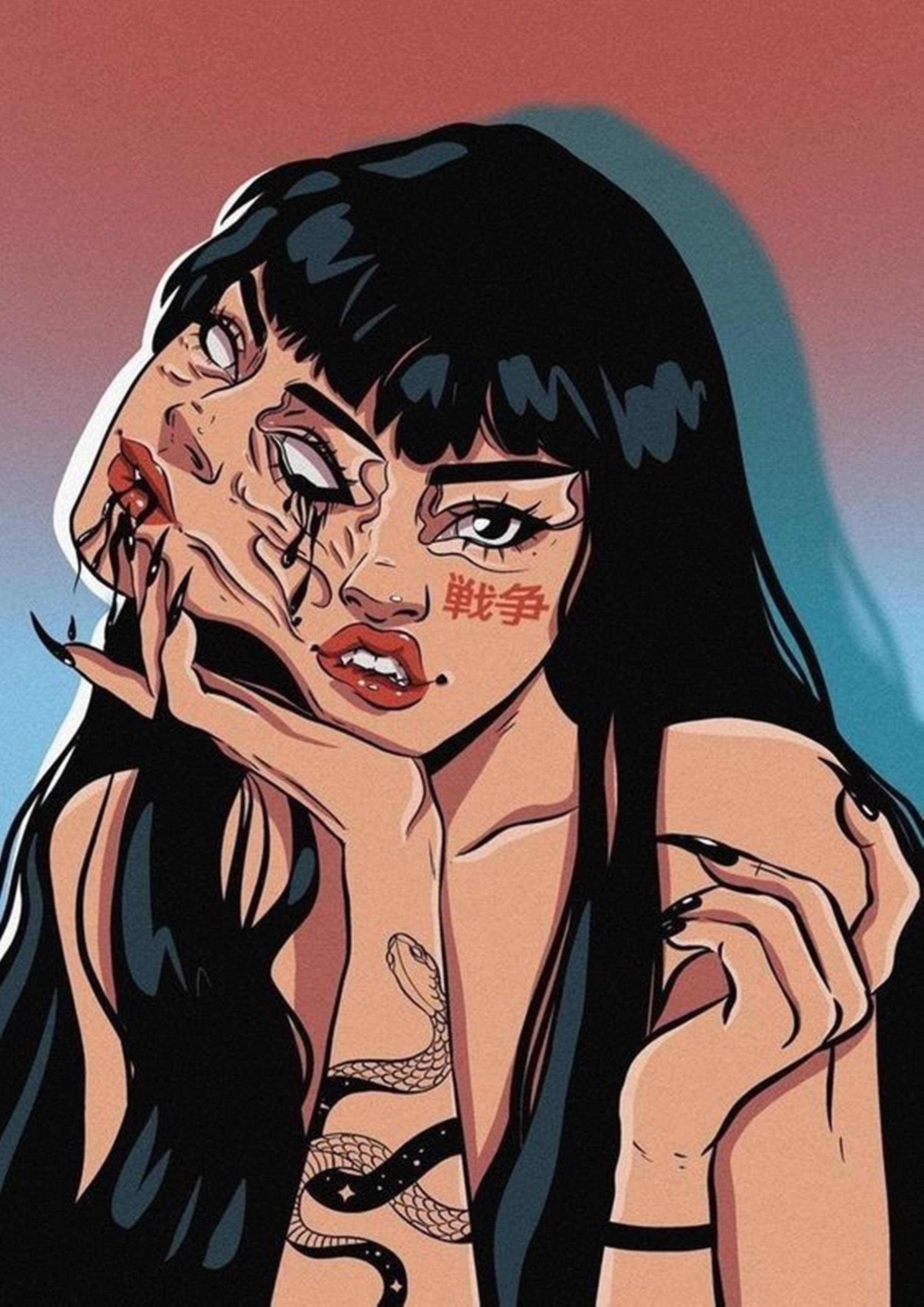 Grunge Aesthetic Unique Cool PFP Digital Art — 1852x2620 wallpaper