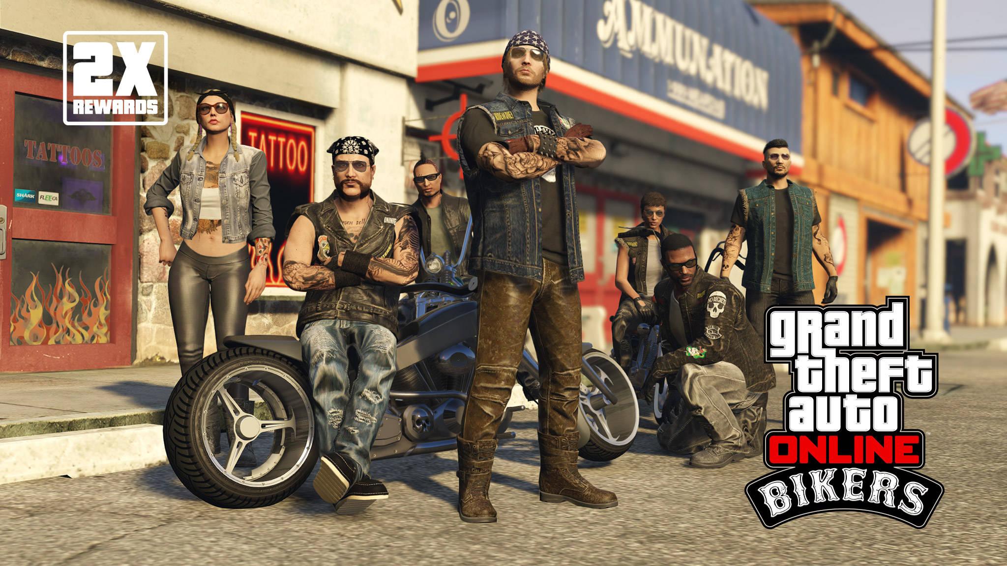 GTA 5 Bikers — 2048x1152 wallpaper