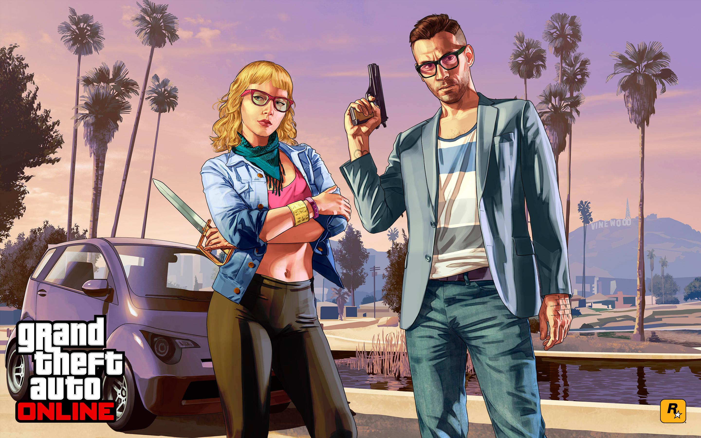 GTA 5 Couple — 2880x1800 wallpaper