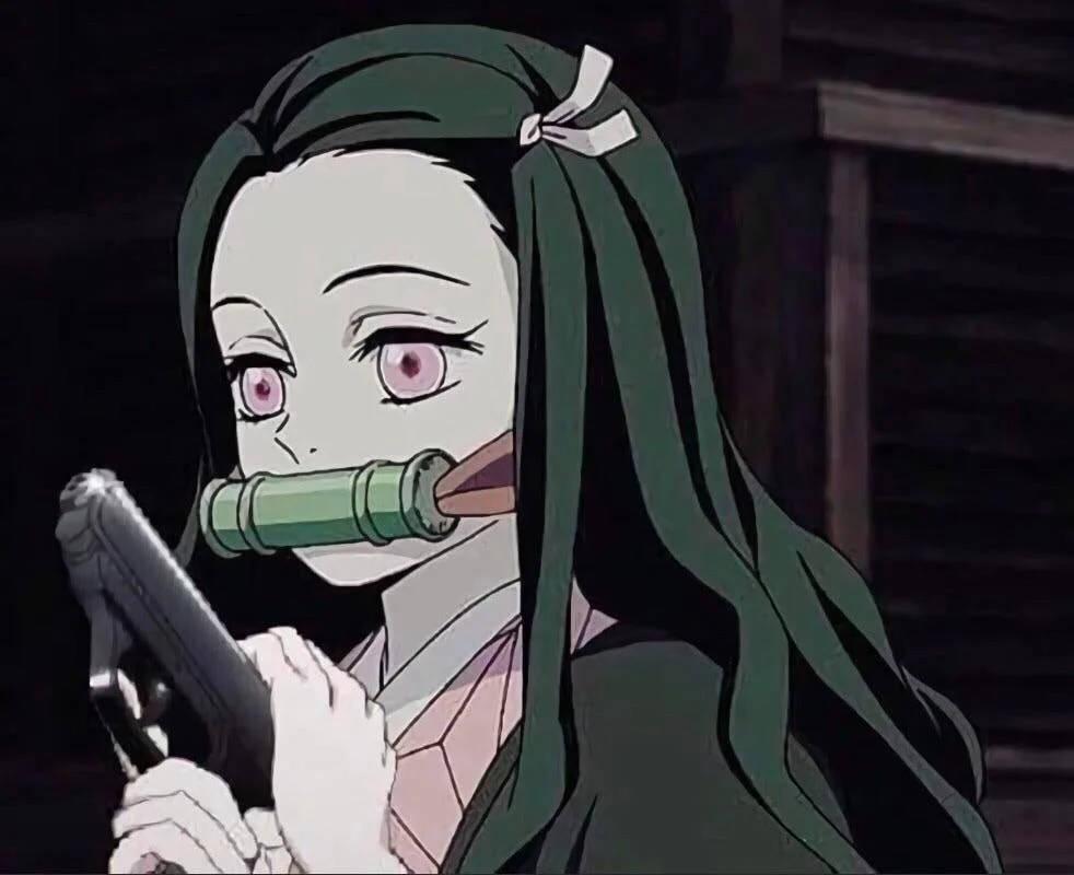 Gun Demon Slayer Nezuko — 982x800 wallpaper