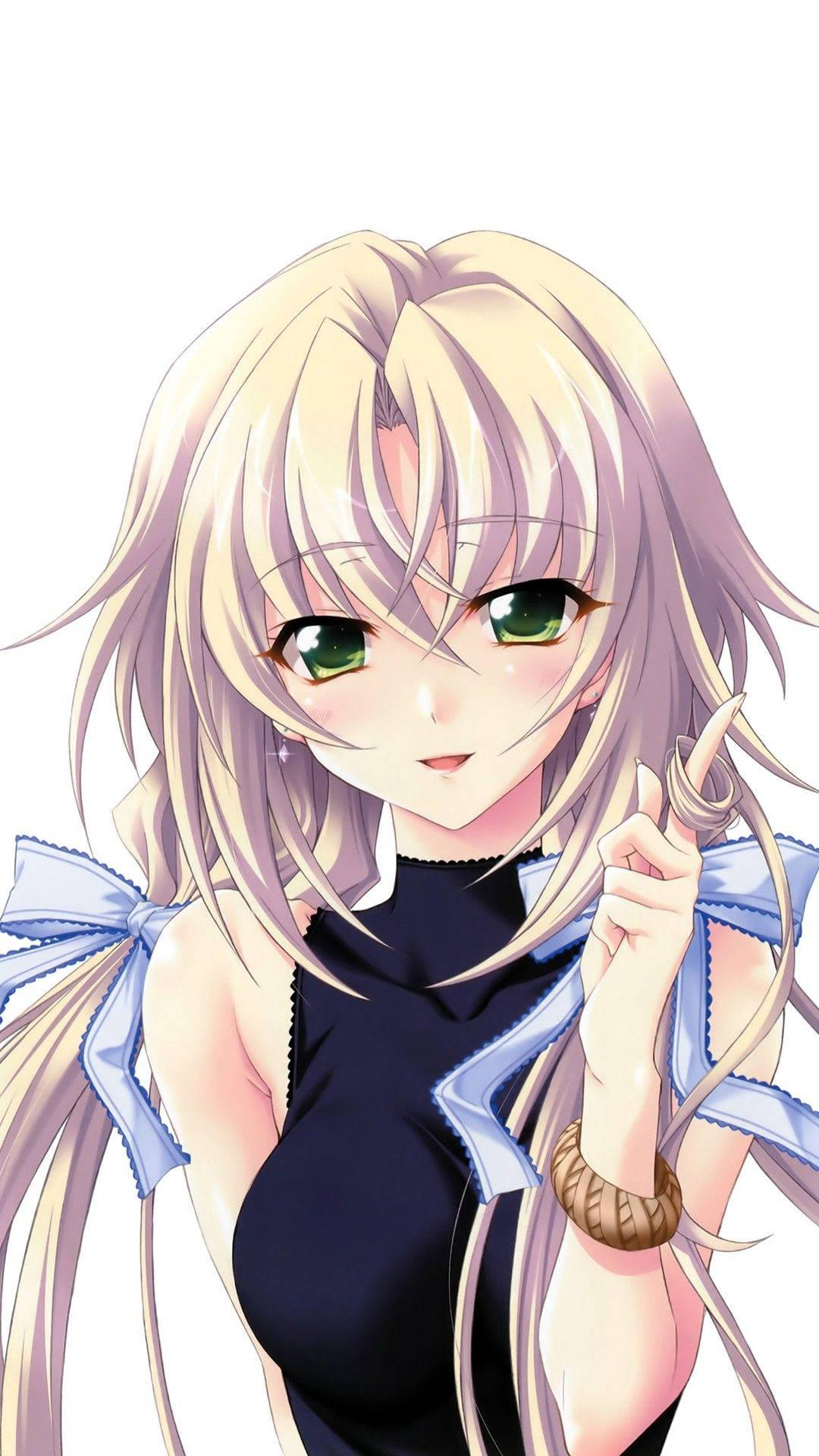 Hair Twirling Cute Anime Girl iPhone — 1080x1920 wallpaper