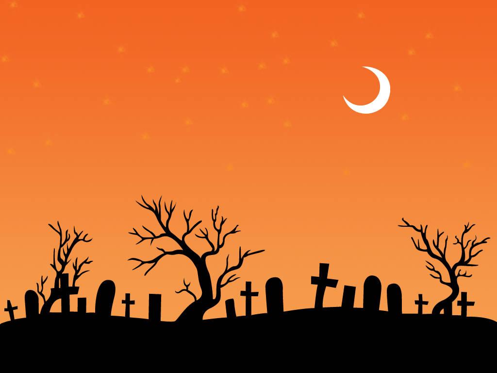 Halloween Cemetery Silhouette Art — 1024x768 wallpaper