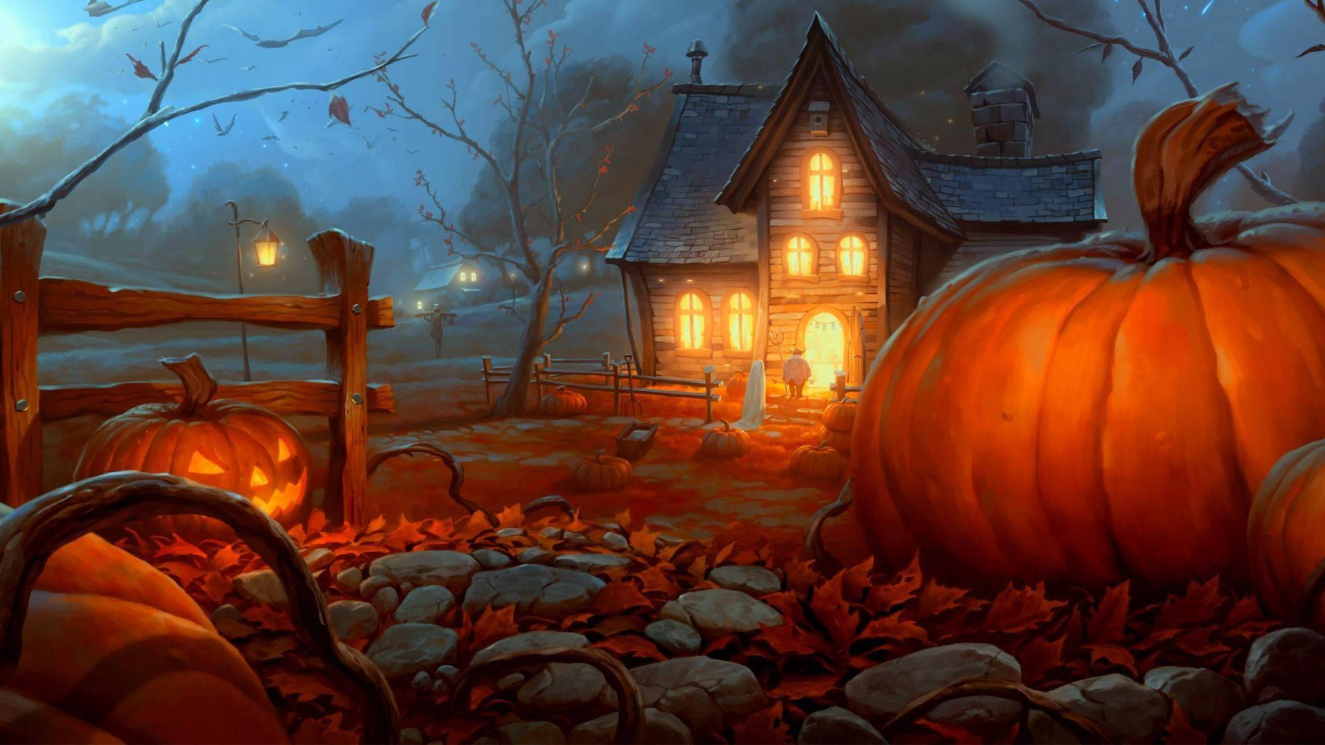 Halloween Farmhouse Wedding Art — 1920x1080 wallpaper