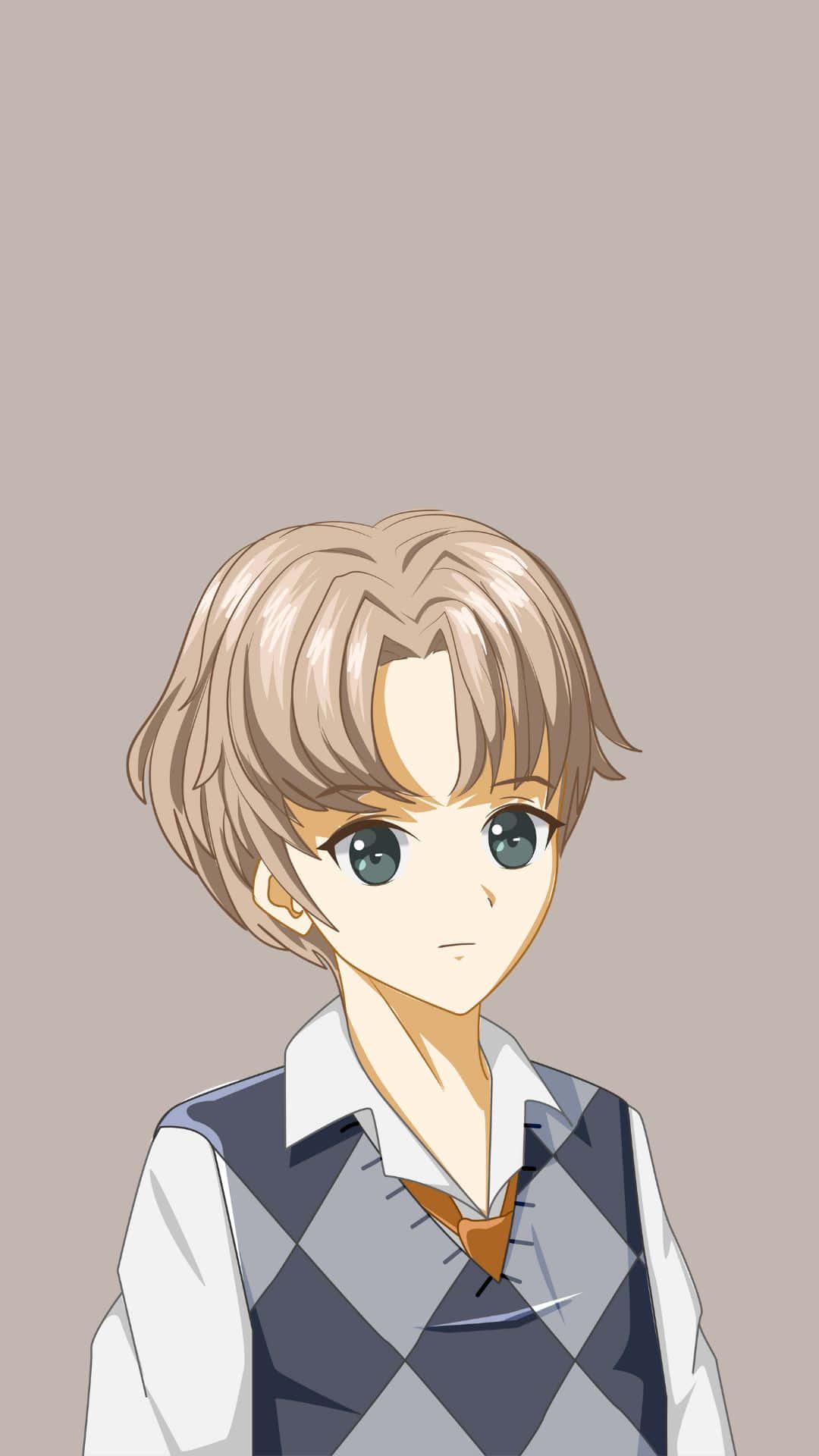 Handsome Boy Cartoon Stylizing in Vest — 1080x1920 wallpaper