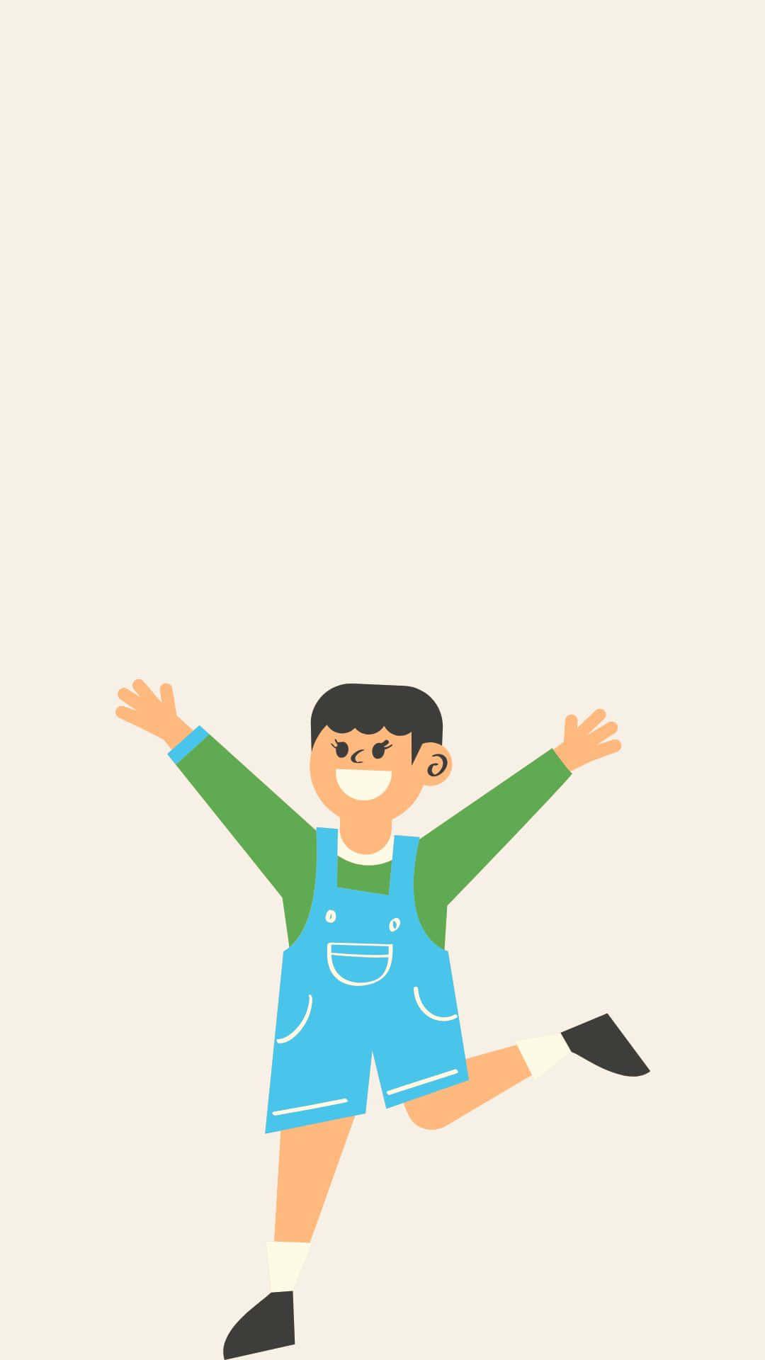 Handsome Boy Cartoon Wearing Jumper — 1080x1920 wallpaper