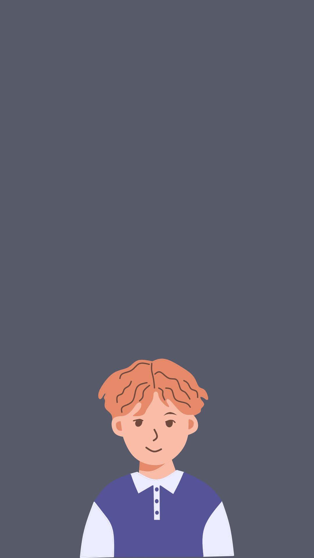 Handsome Boy Cartoon With Ginger Hair — 1080x1920 wallpaper
