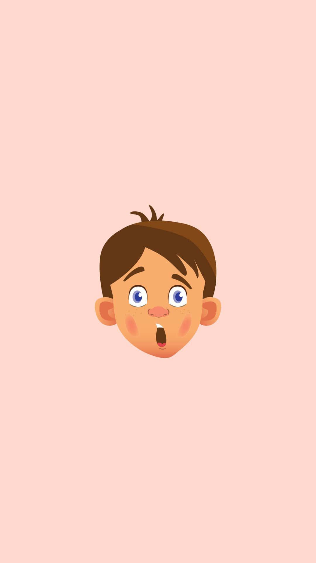 Handsome Boy Cartoon With Shocked Expression — 1080x1920 wallpaper