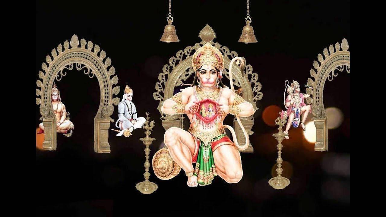 Hanuman Ji Hd Black And Gold