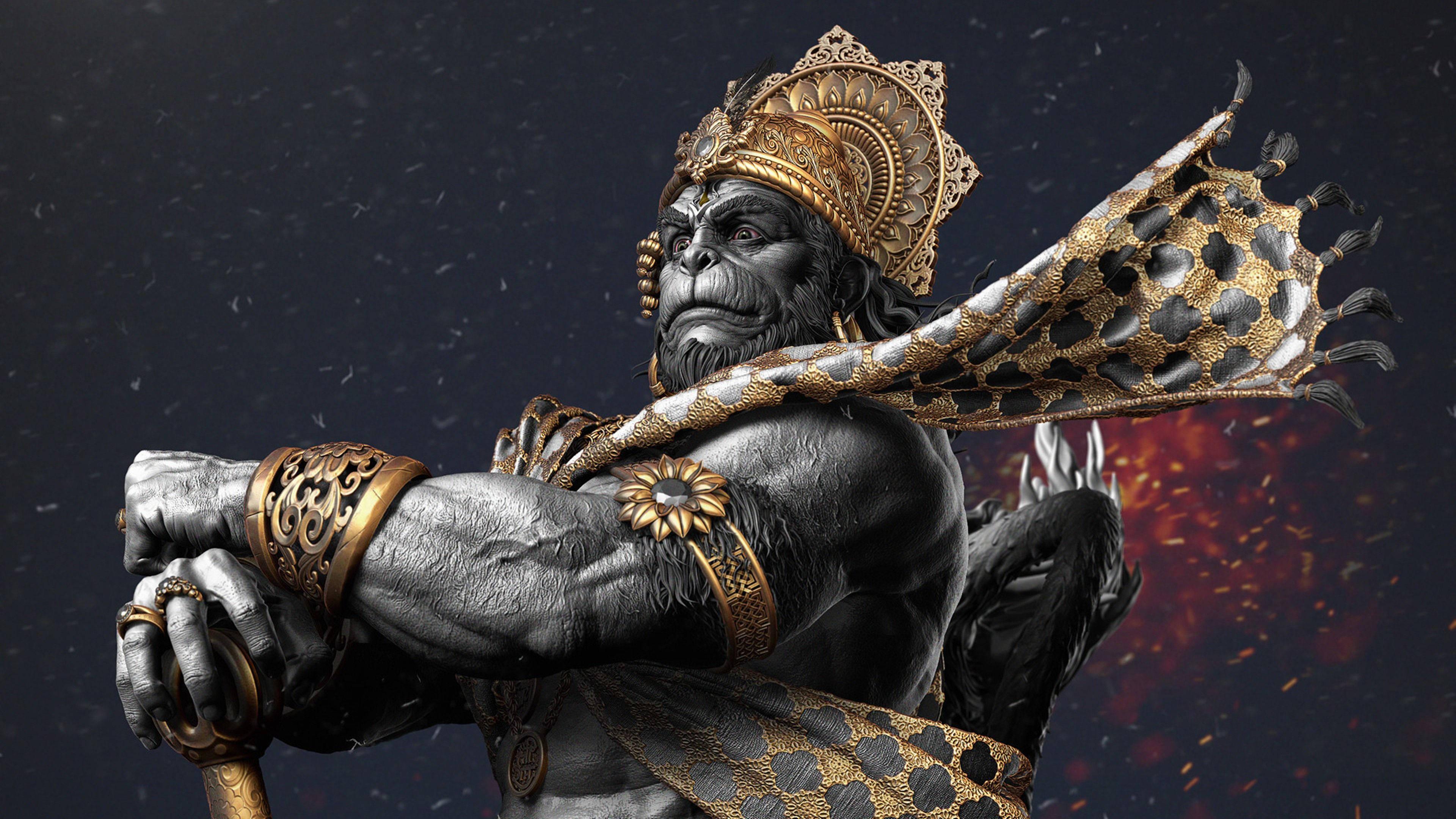 Hanuman Render Close-up 4K HD 3D