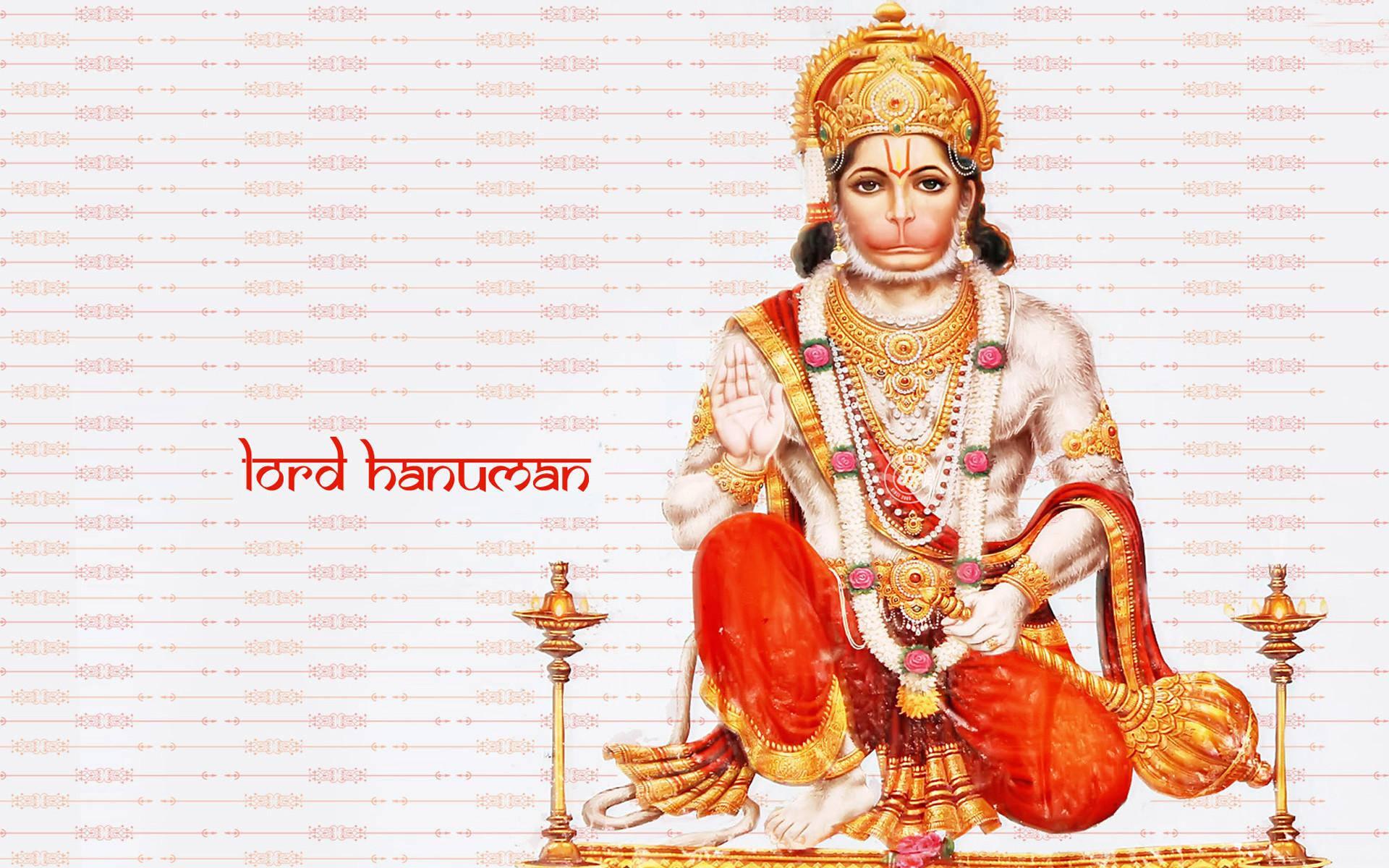Hanuman White And Red Background 4K HD