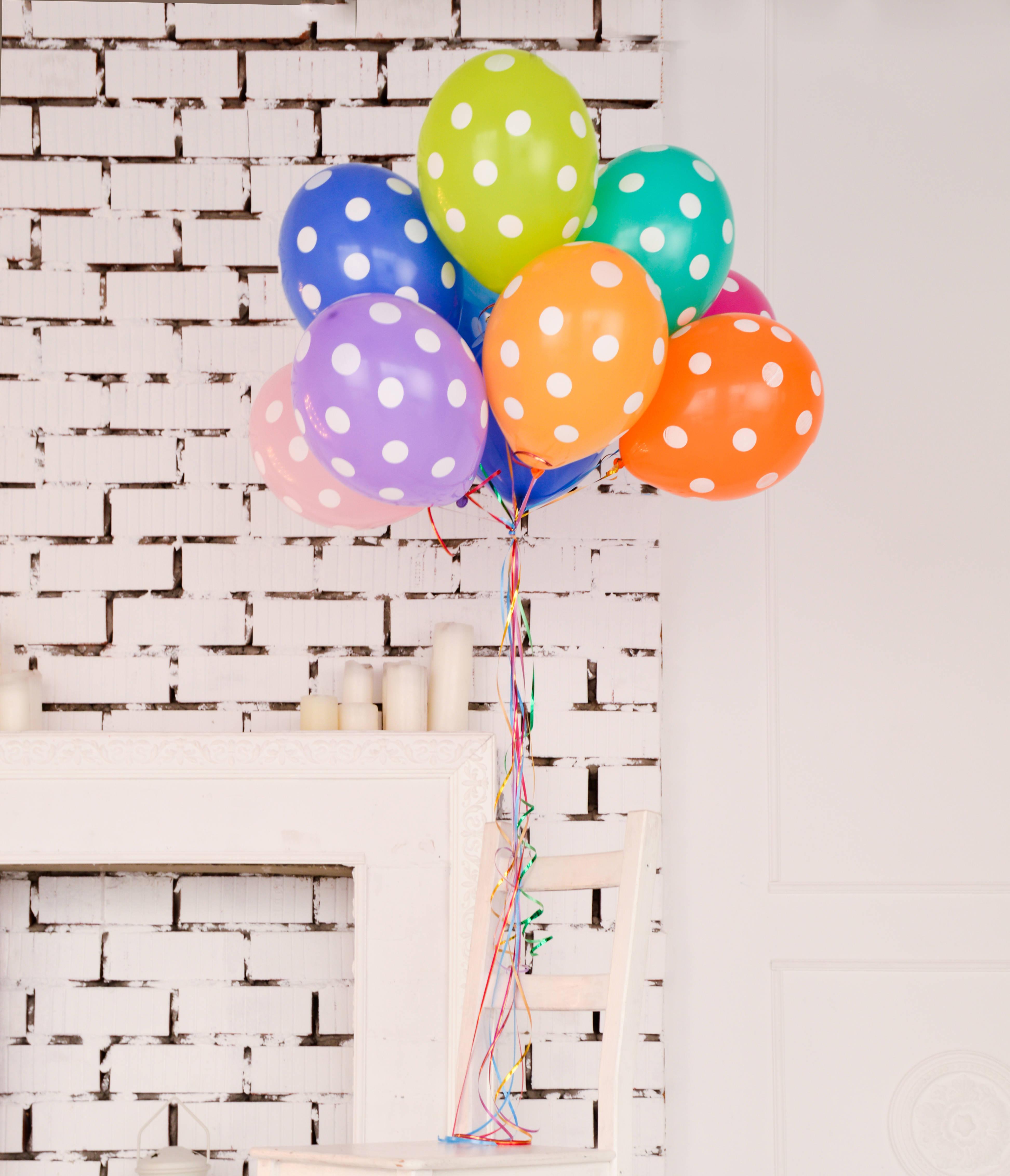 Happy Birthday Dotted Balloon Designs — 3889x4528 wallpaper