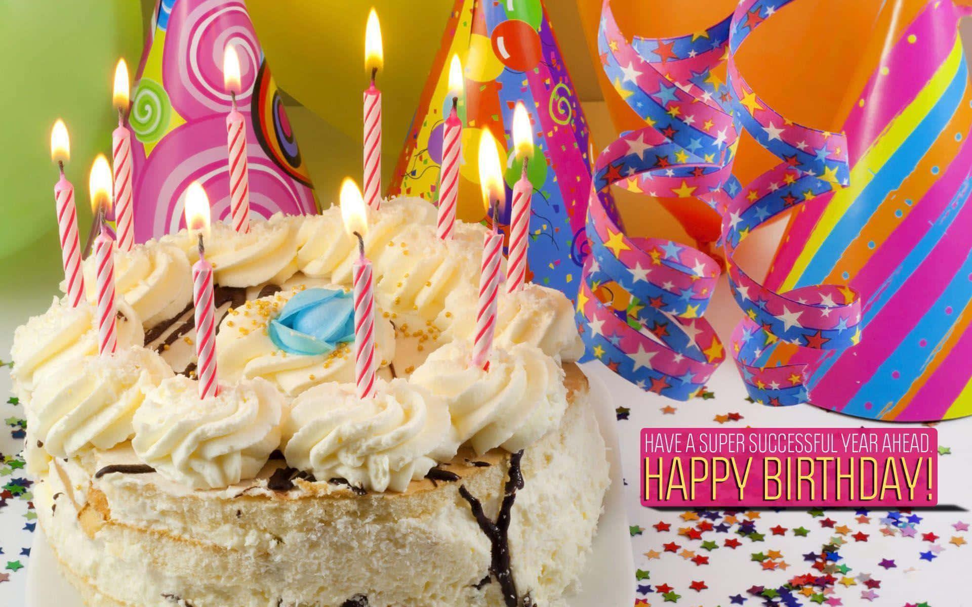 Happy Birthday White Cake Picture — 1920x1200 wallpaper