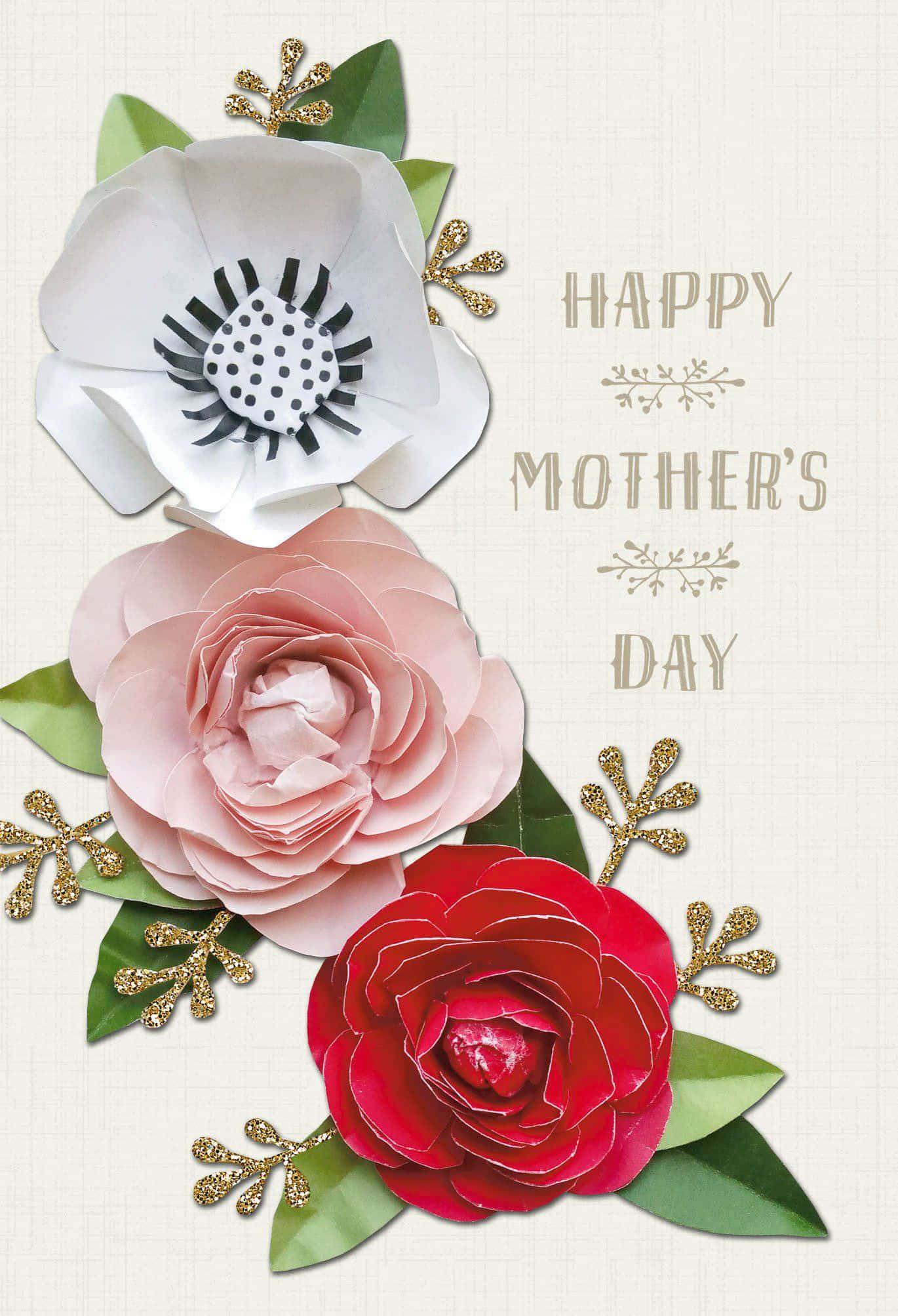 happy mothers day card with flowers — 1370x2007 wallpaper