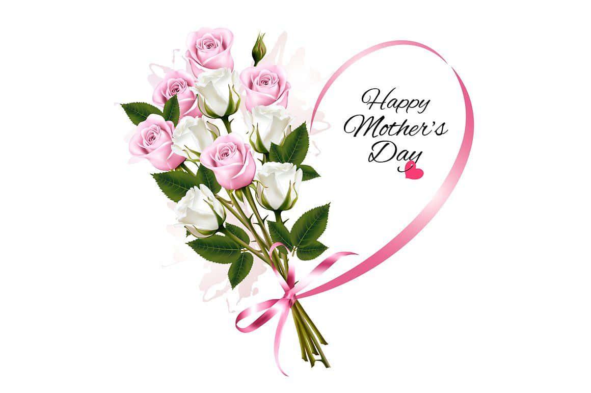 happy mothers day card with roses and ribbon — 1160x771 wallpaper