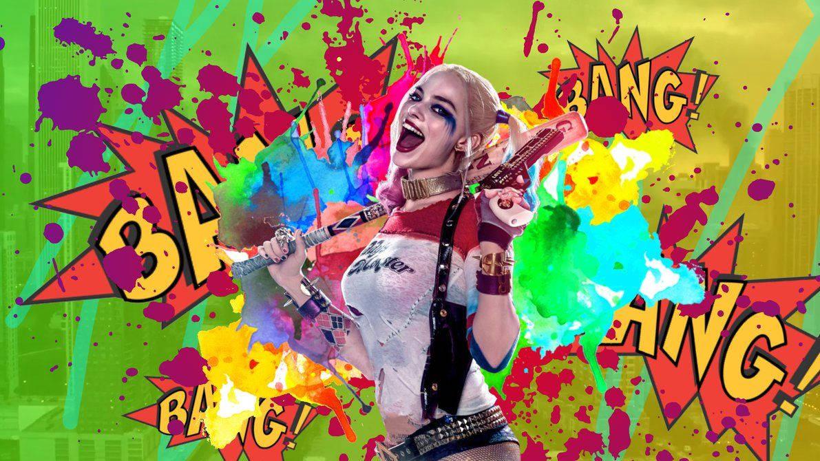 Harley Quinn looking mischievous in Suicide Squad. — 1191x670 wallpaper