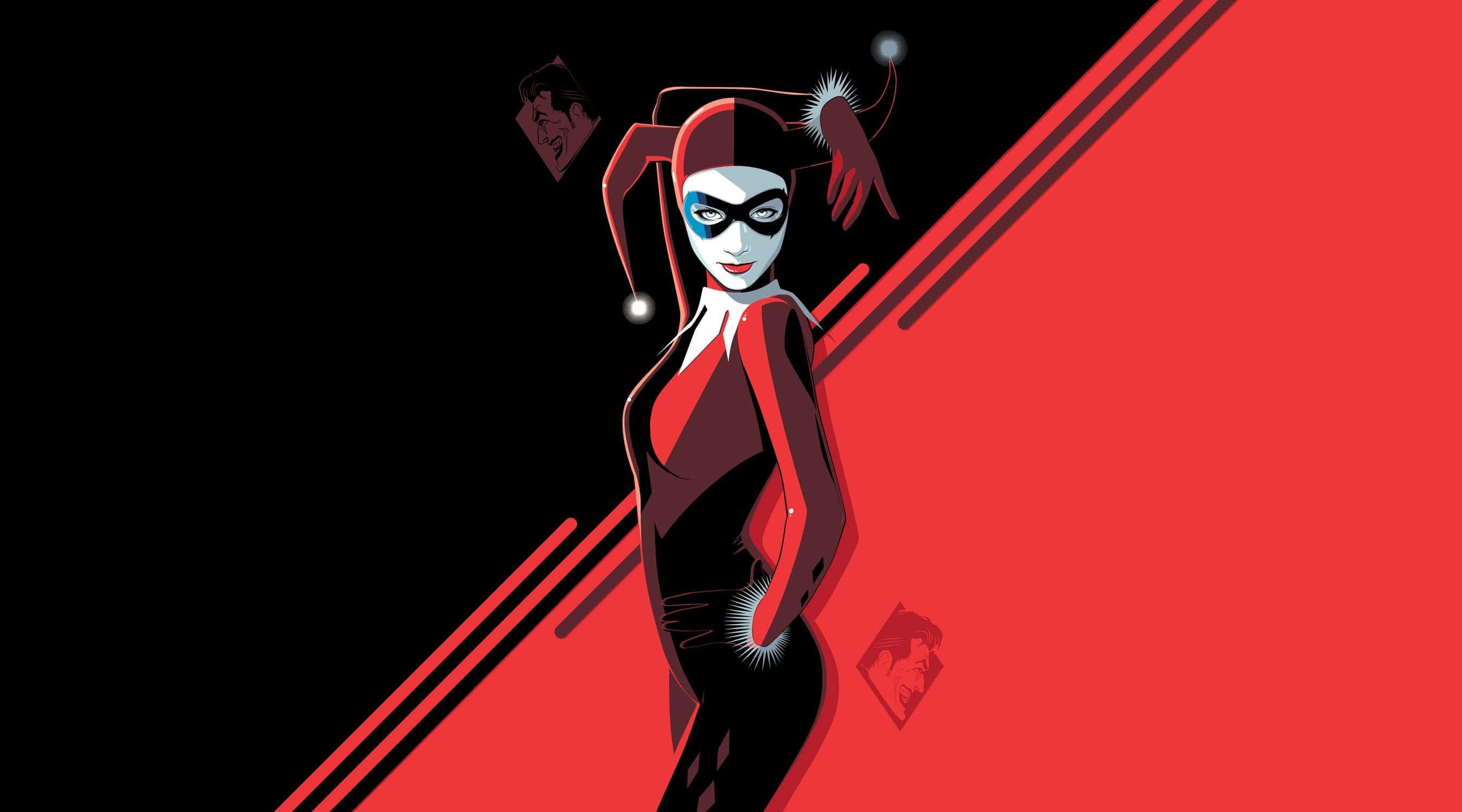 Harley Quinn Vector Art Background — 2700x1500 wallpaper