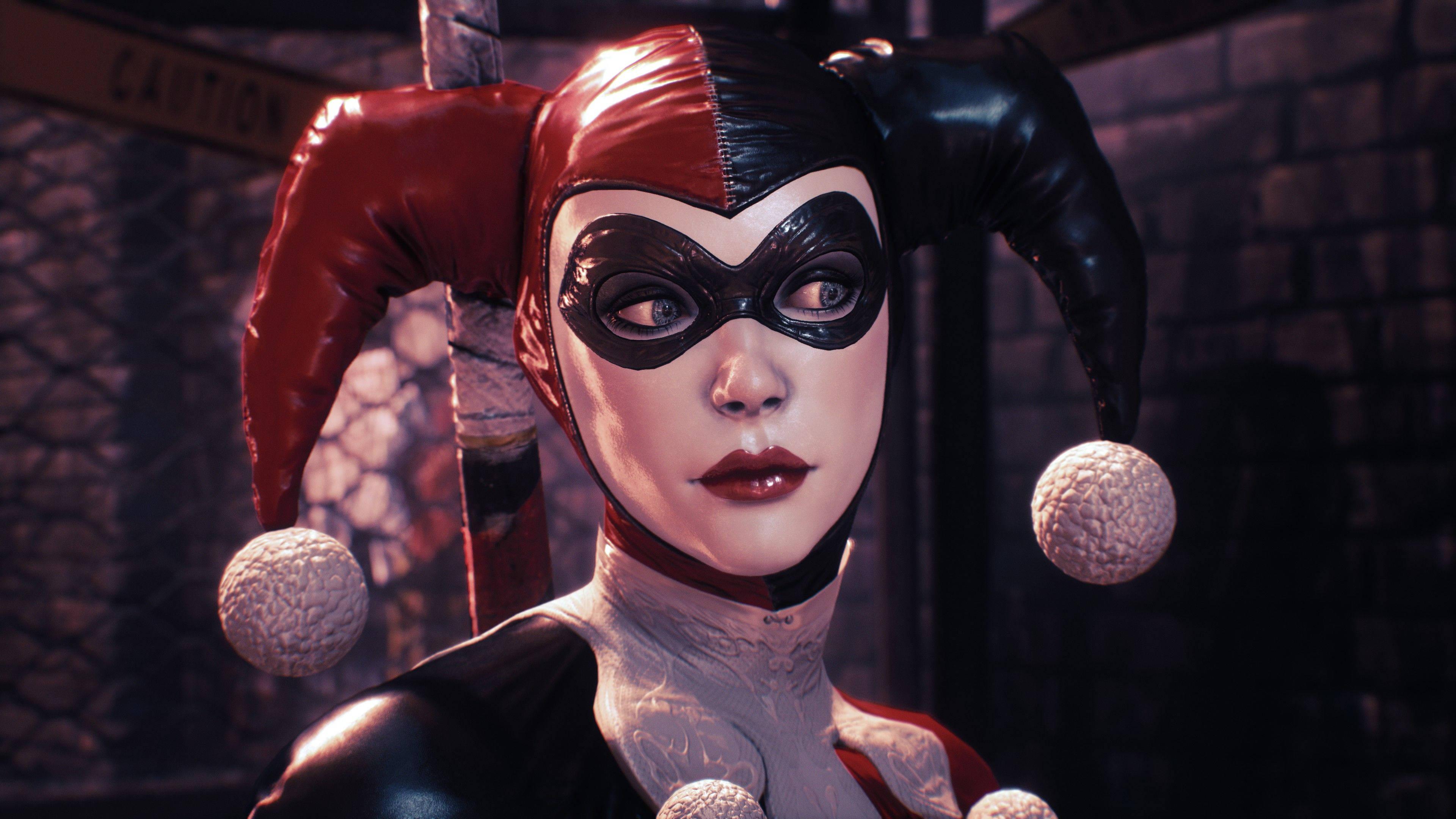 Harley Quinn's iconic clown look. — 3840x2160 wallpaper