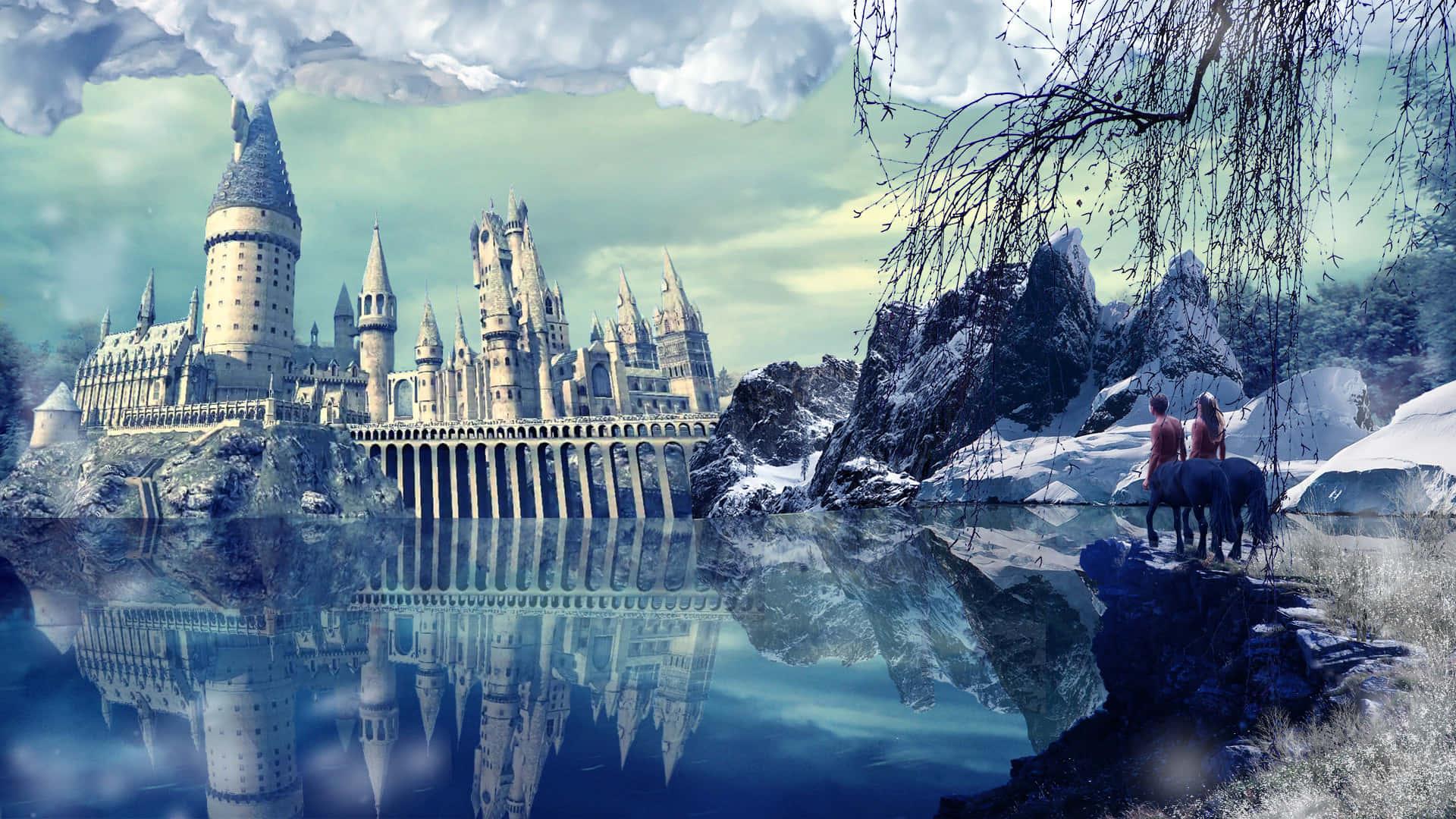 harry potter castle in the snow — 1920x1080 wallpaper