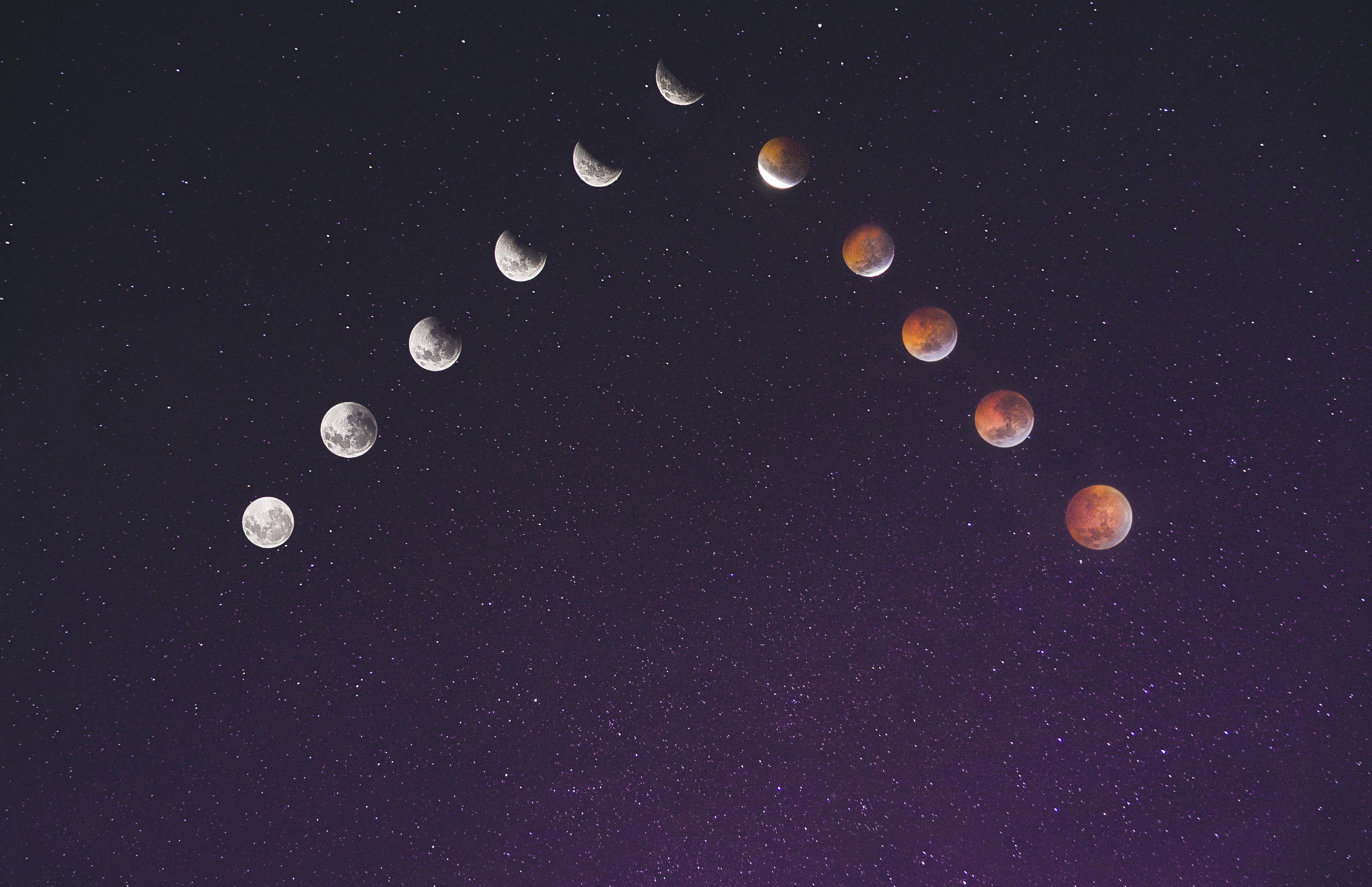HD Moon Lunar Phases — 4440x2871 wallpaper