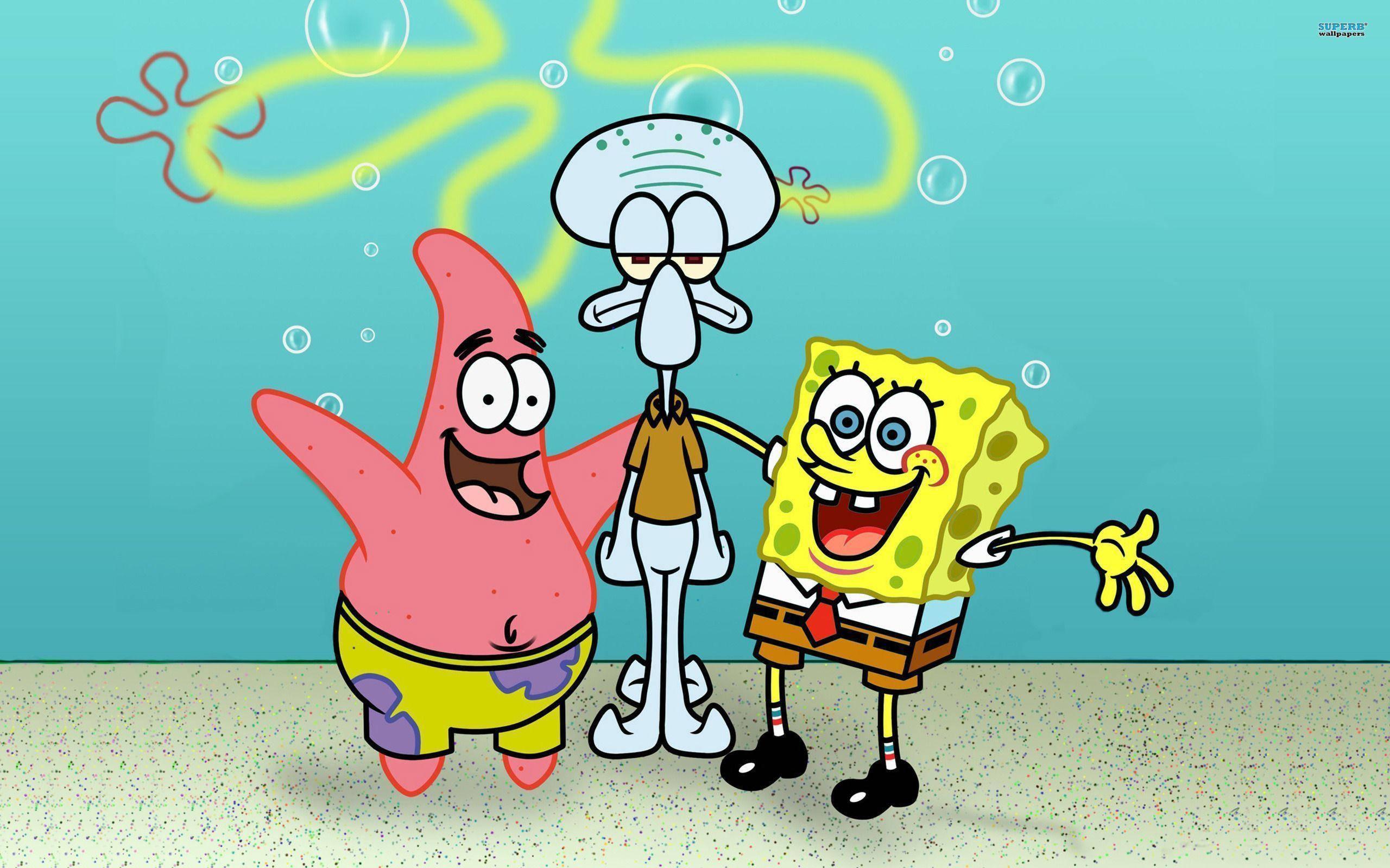 HD Spongebob With Patrick And Squidward — 2560x1600 wallpaper