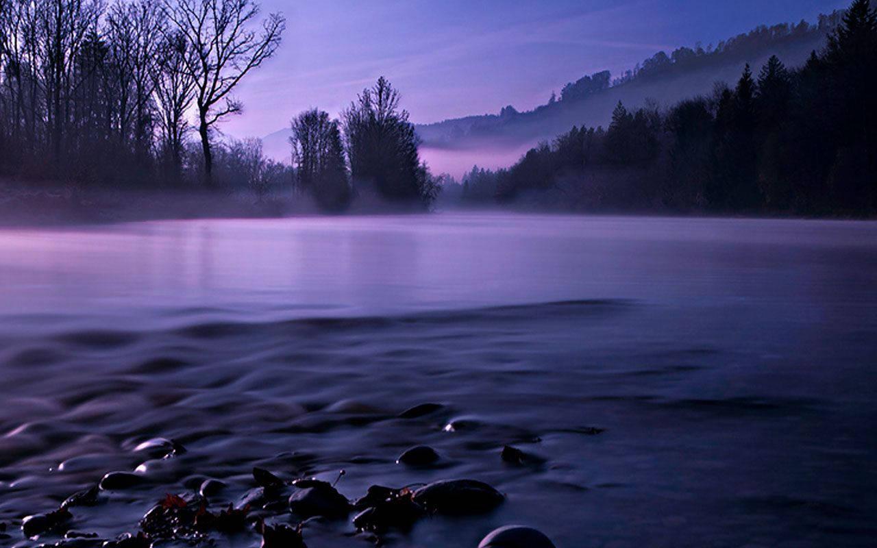 HD Tablet Purple Aesthetic Lake — 1280x800 wallpaper