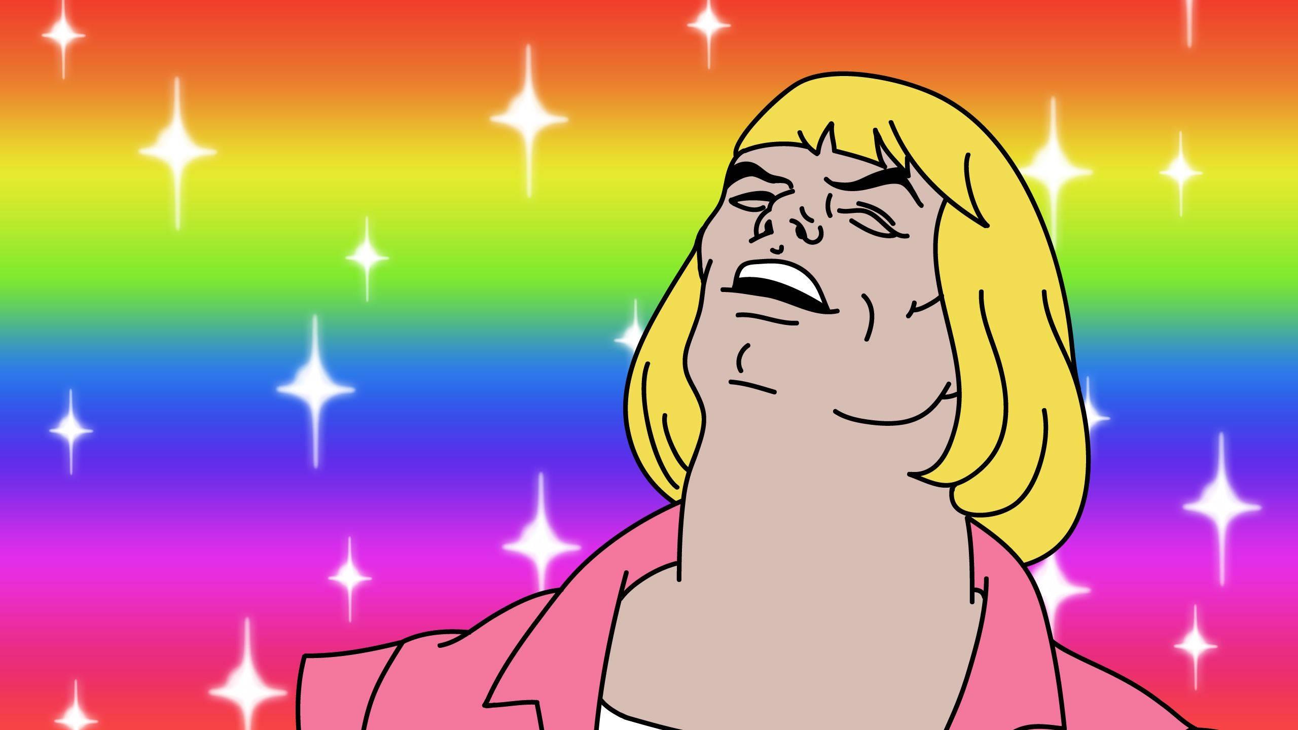 He-Man singing the rainbow — 2560x1440 wallpaper