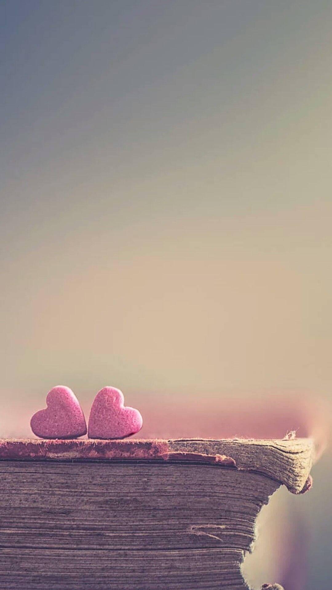 Hearts On A Book Love Phone — 1080x1920 wallpaper