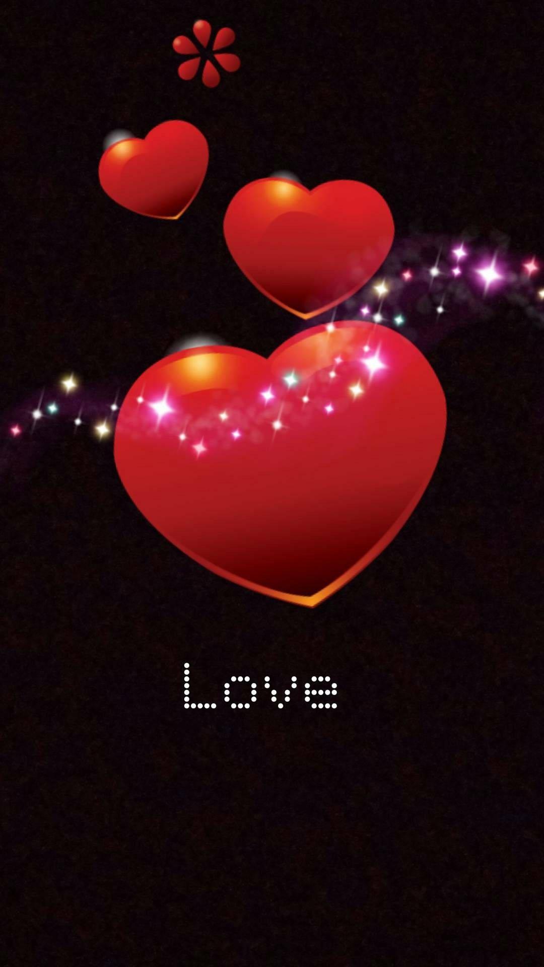 Hearts With Sparkling Glitter Love Phone — 1080x1920 wallpaper