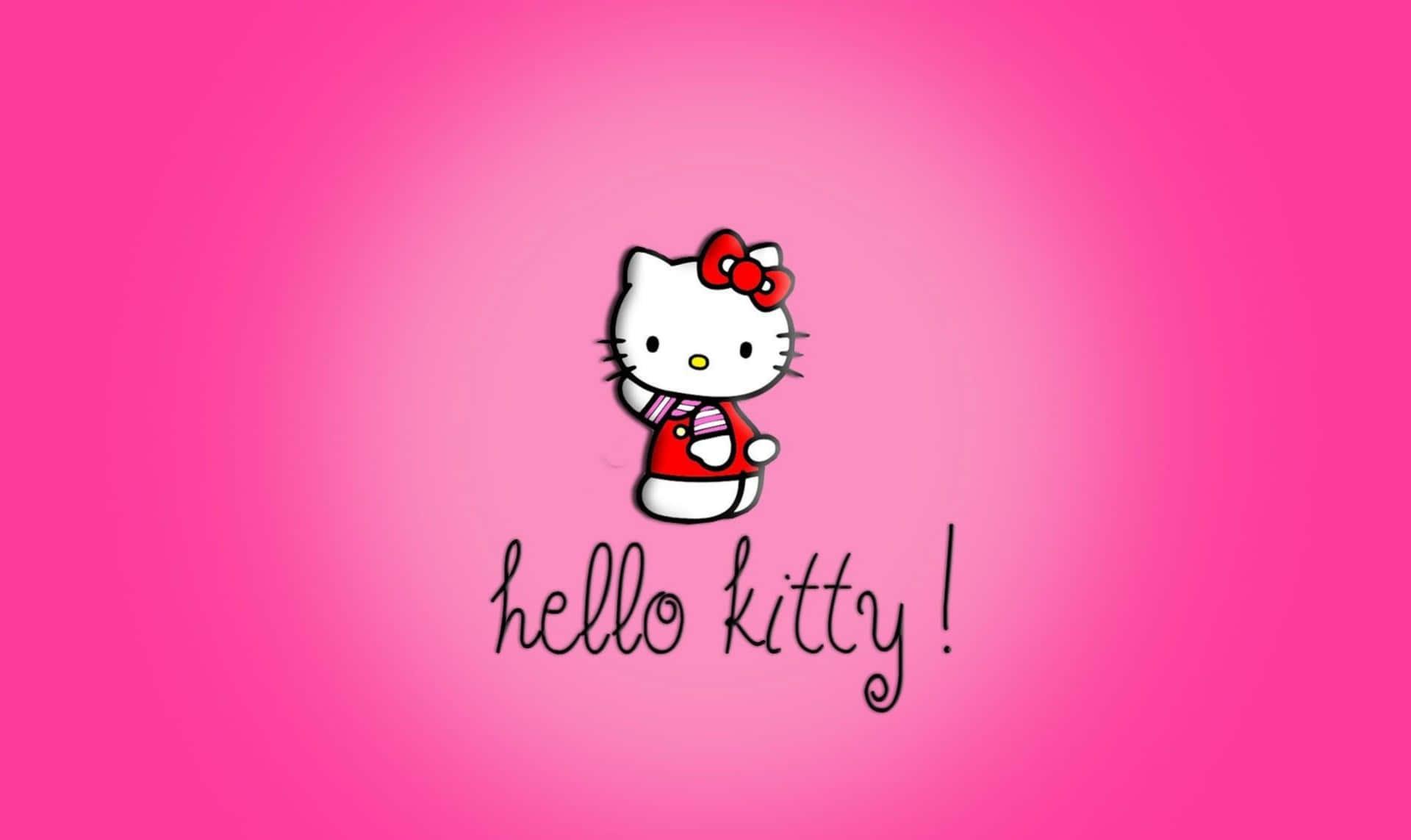 Hello Kitty Laptop Pink Background — 1920x1143 wallpaper