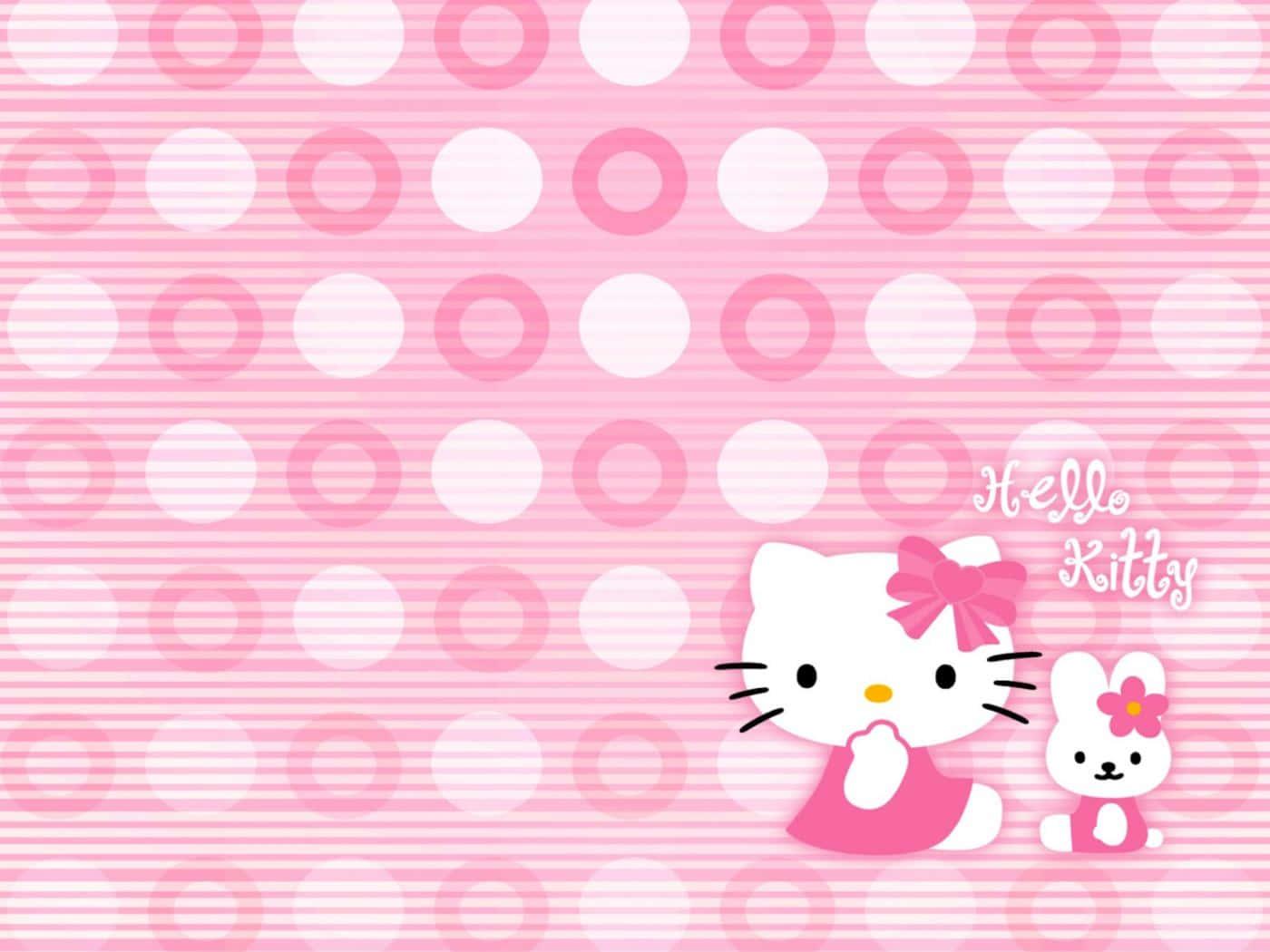 Hello Kitty Laptop Polka Dot Bunny — 1400x1050 wallpaper