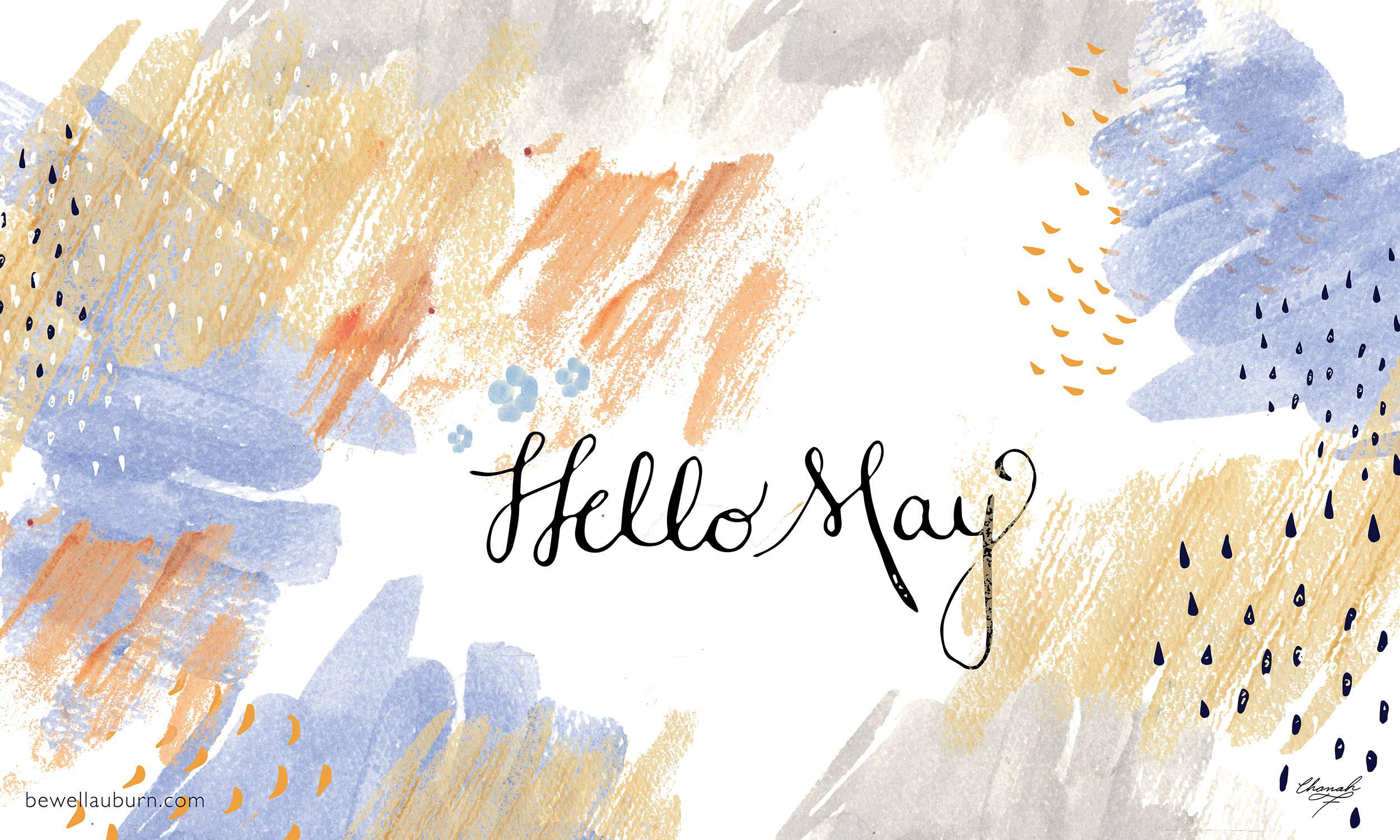 Hello May In Light Watercolors — 2500x1500 wallpaper
