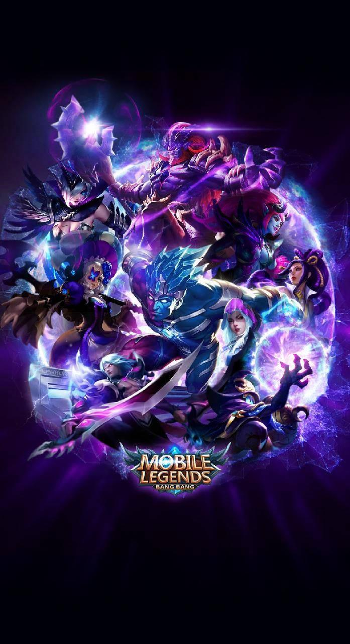 Heroes Poster With Mobile Legends Logo — 697x1280 wallpaper