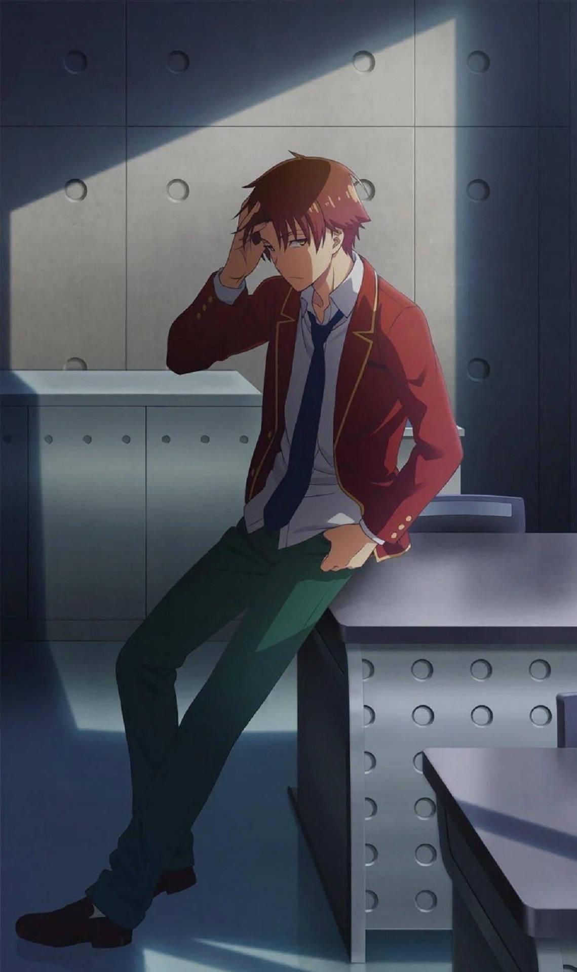 High-Schooler Kiyotaka Ayanokoji Plotting Strategy in Classroom — 1139x1920 wallpaper