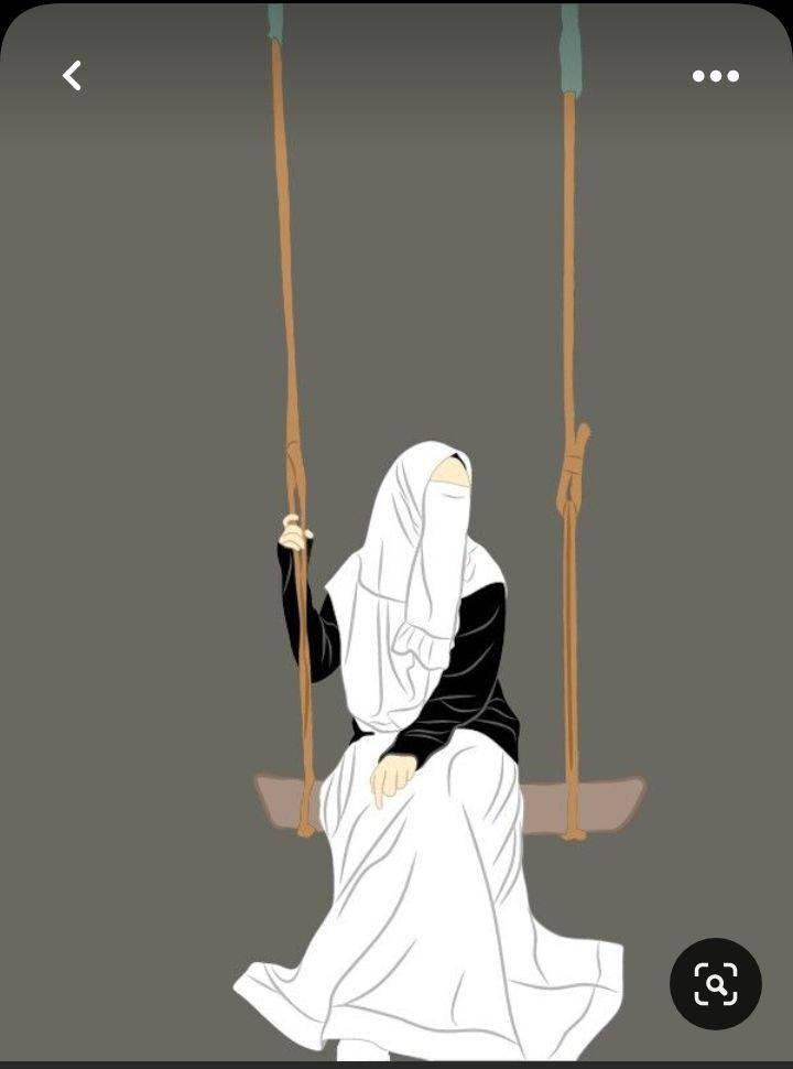 Hijab Cartoon Girl On Swing — 720x970 wallpaper