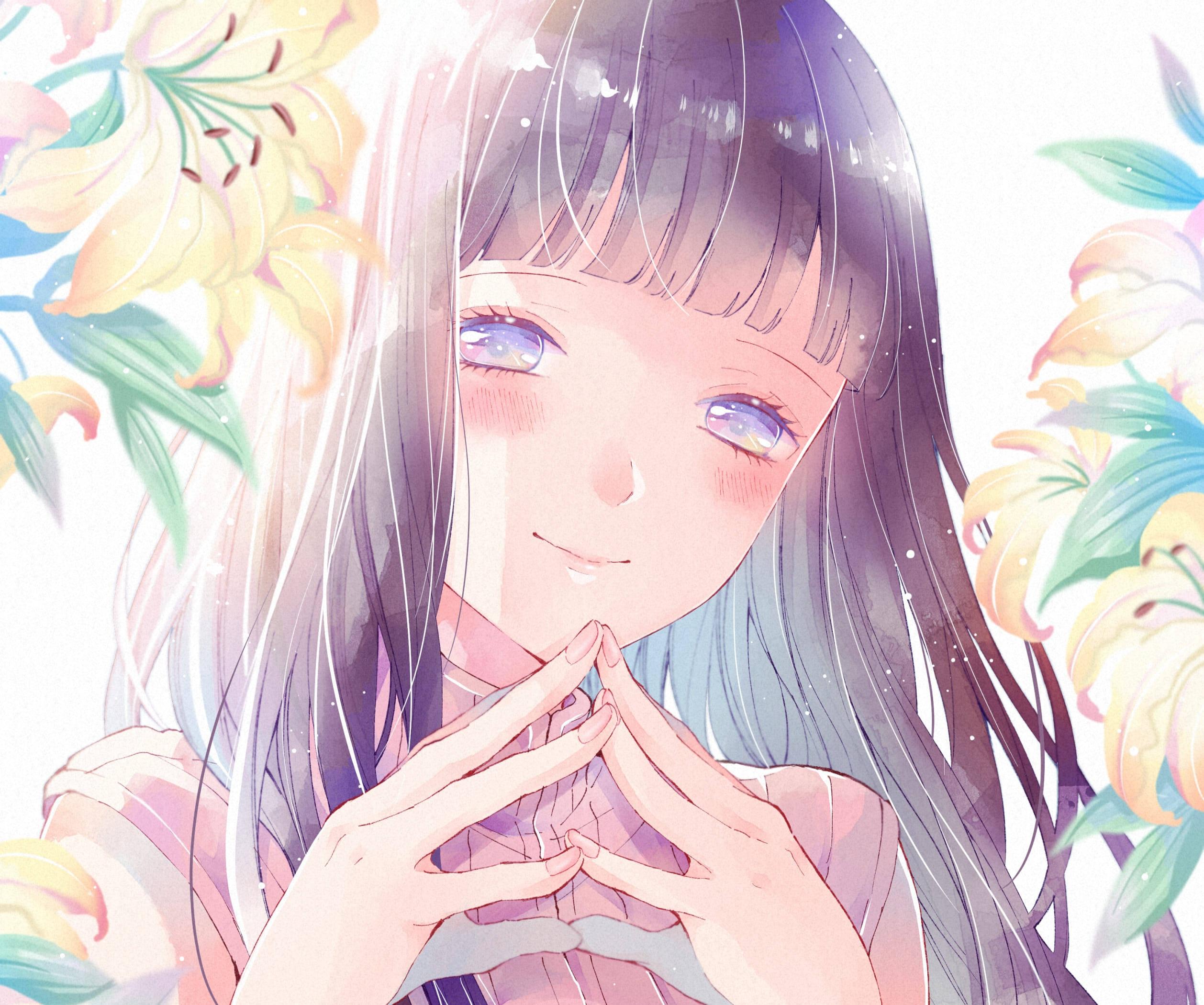 Hinata With Flowers Fanart — 2516x2100 wallpaper