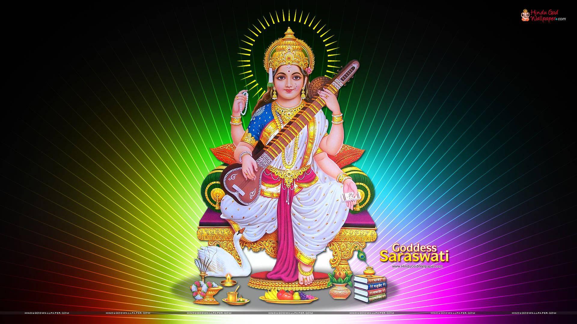 Hindu God Saraswati — 1920x1080 wallpaper