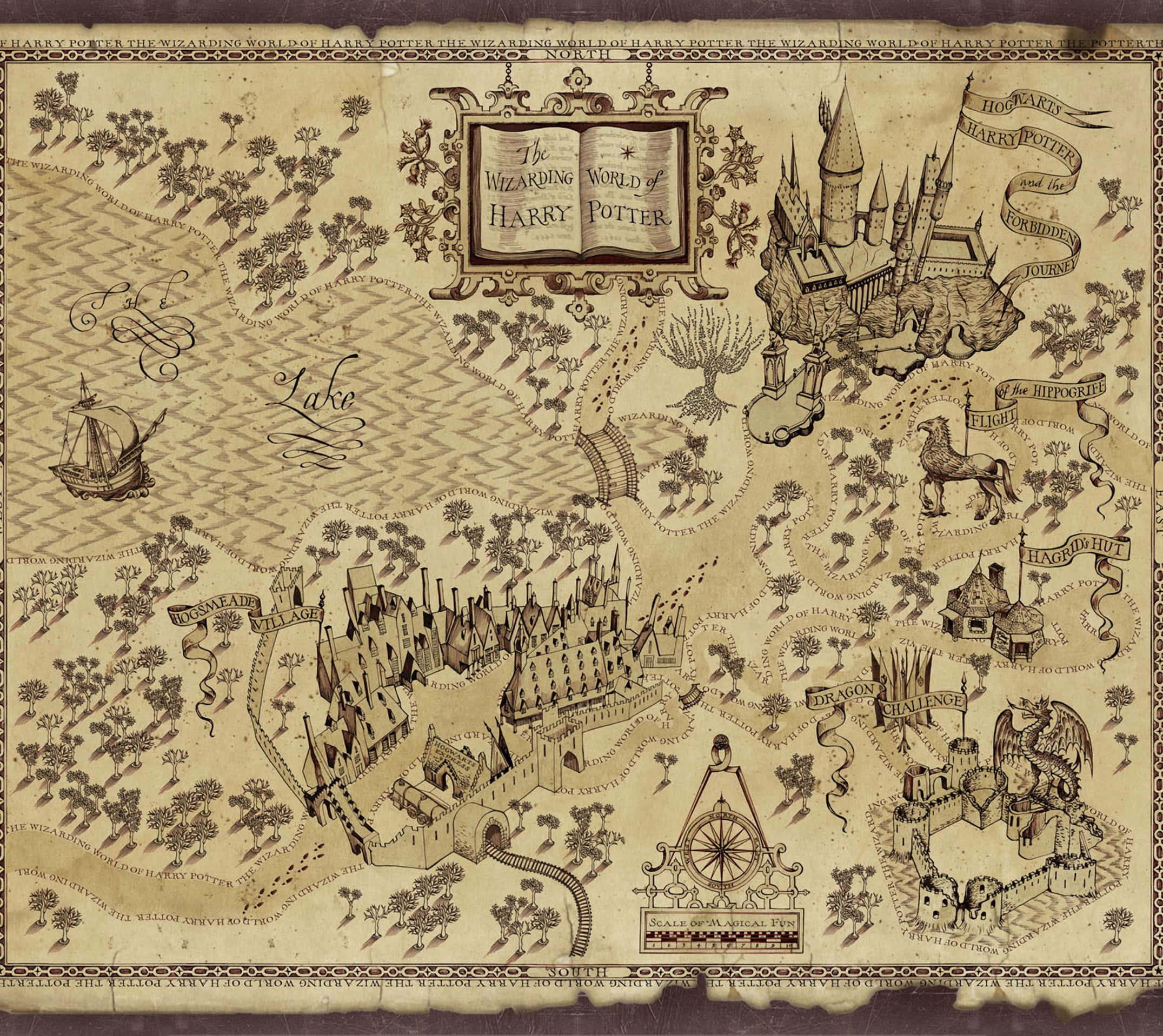 Hogwarts School of Witchcraft and Wizardry under a starry moonlit night — 2151x1917 wallpaper
