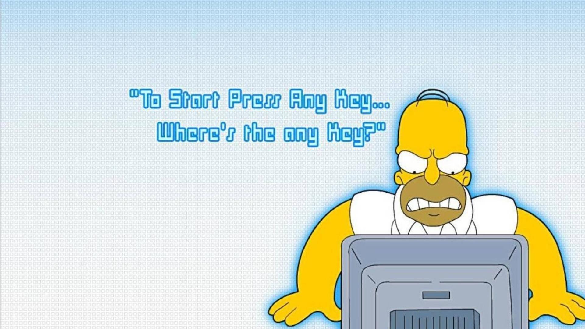 Homer Simpson Computer Humor Meme — 1920x1080 wallpaper