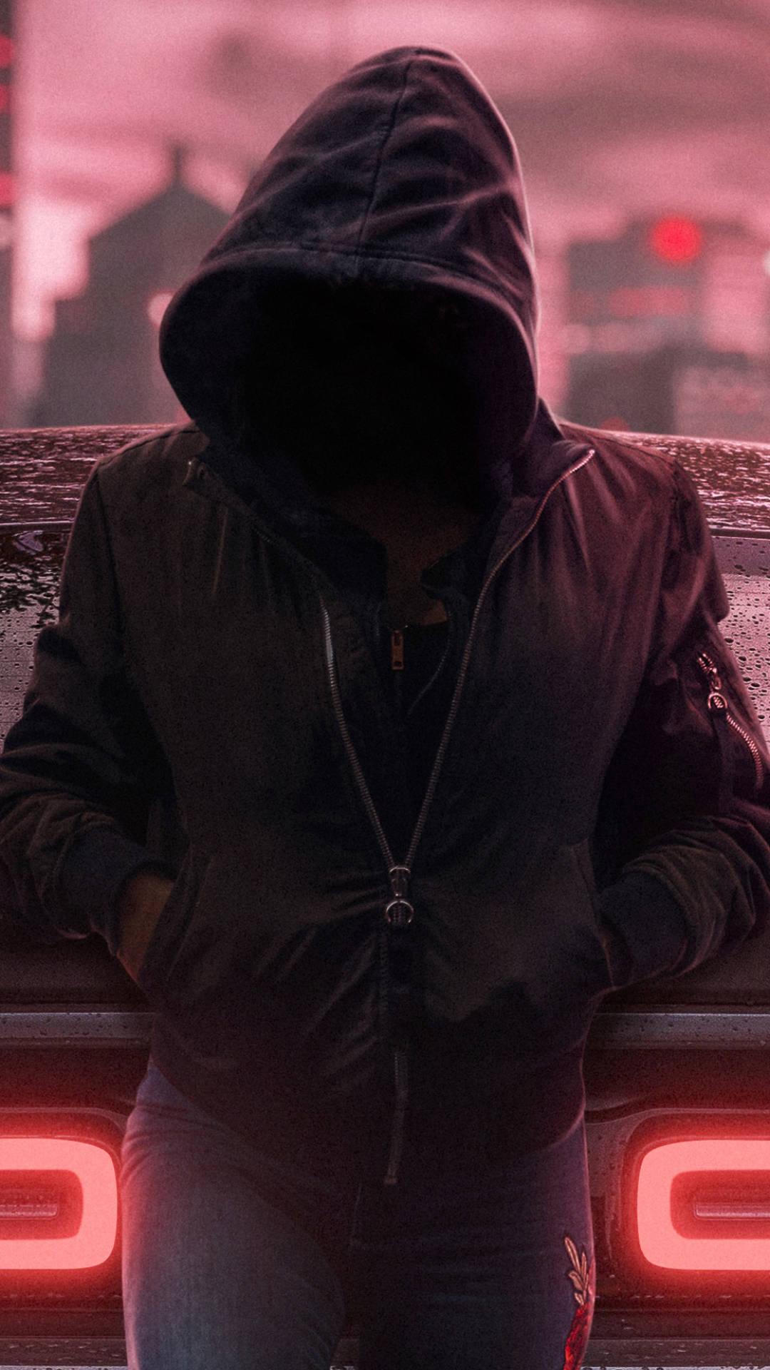 Hooded Stranger on Phone in an Urban Setting — 1080x1920 wallpaper