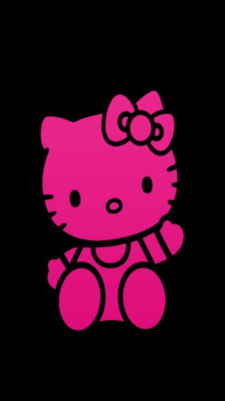 Hot Pink And Black Hello Kitty — 786x1400 wallpaper