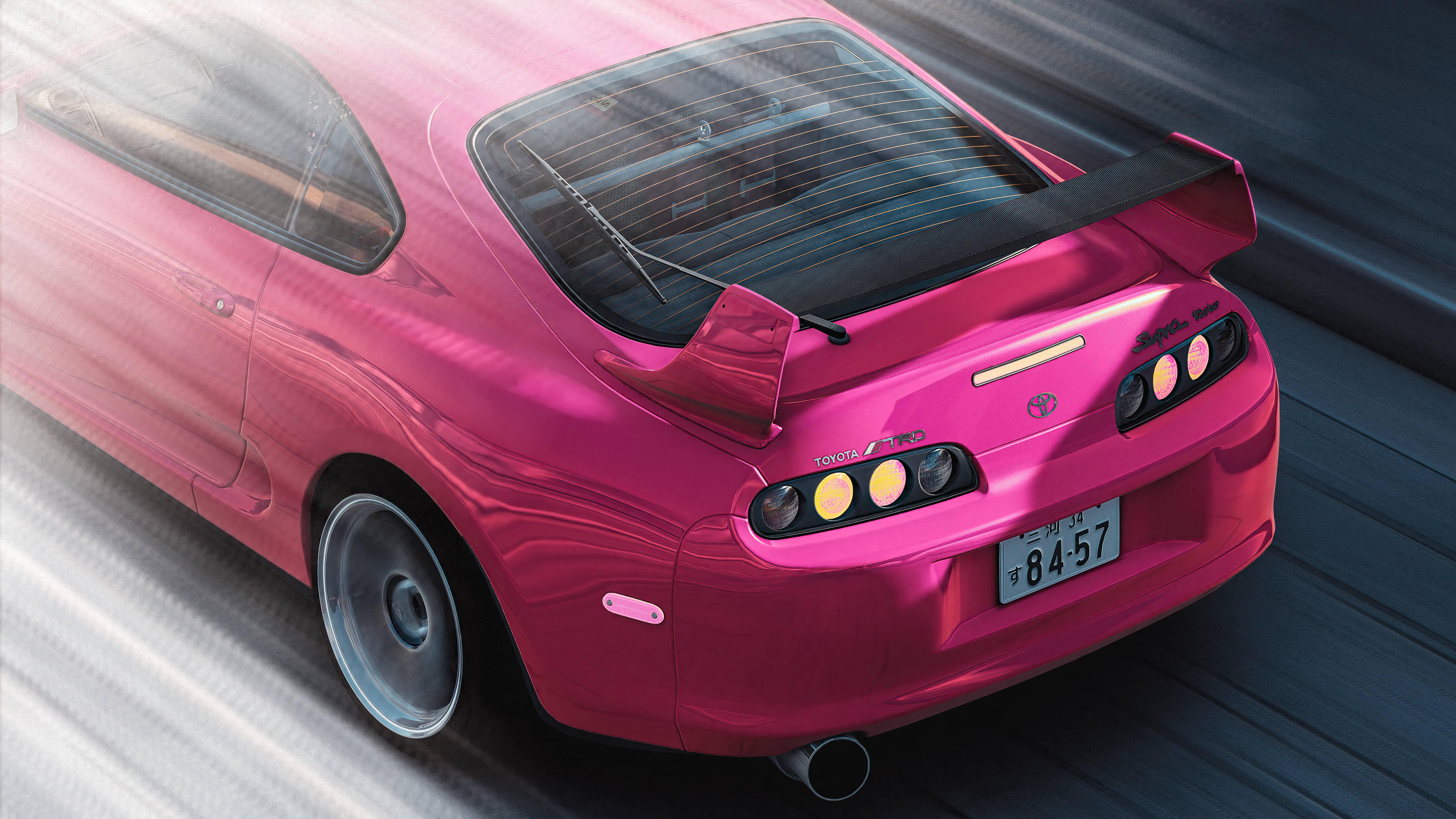 Hot Pink Toyota Supra Assetto Corsa — 5120x2880 wallpaper