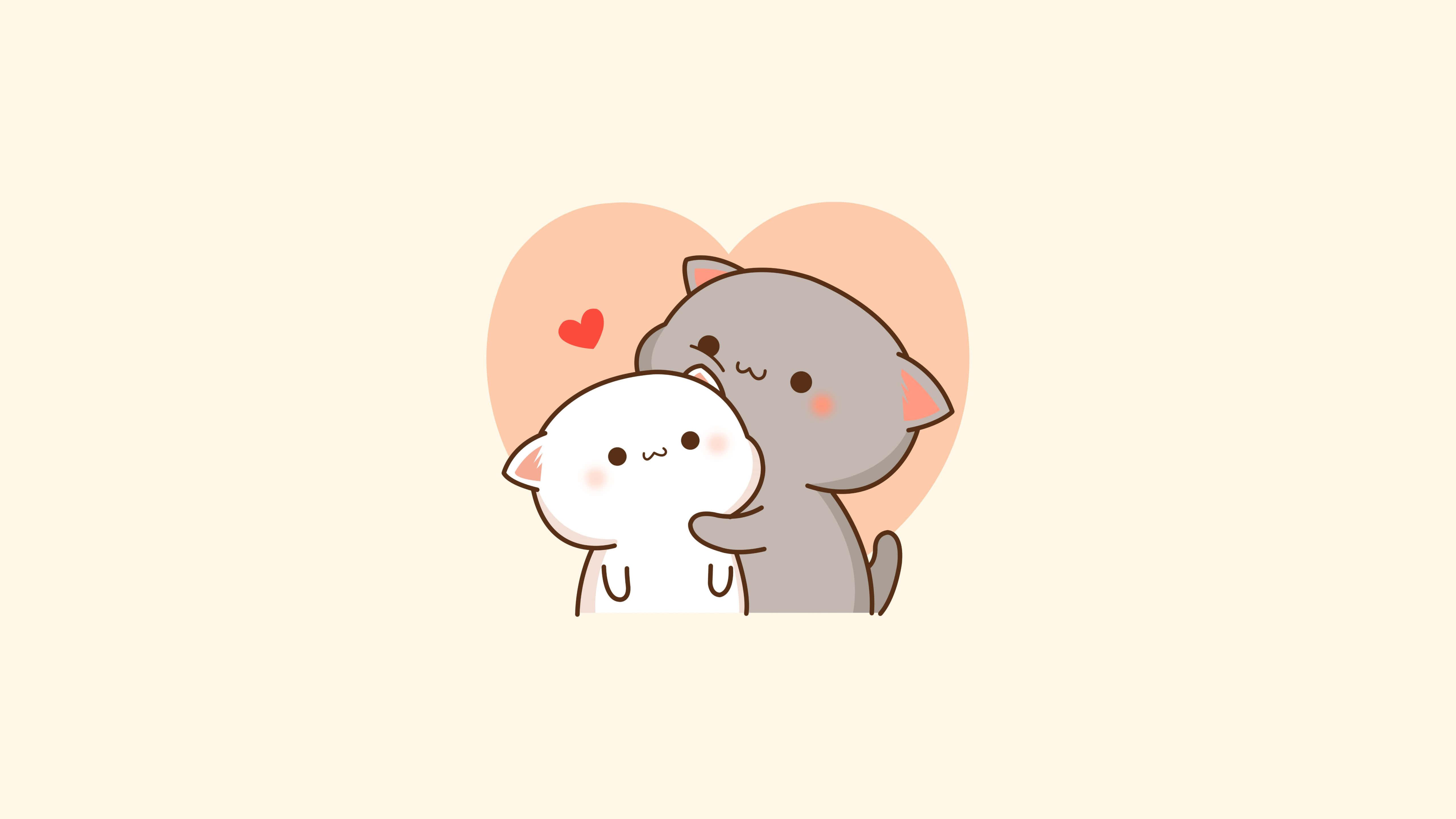 Hugging Cute Cat PFP — 5120x2880 wallpaper