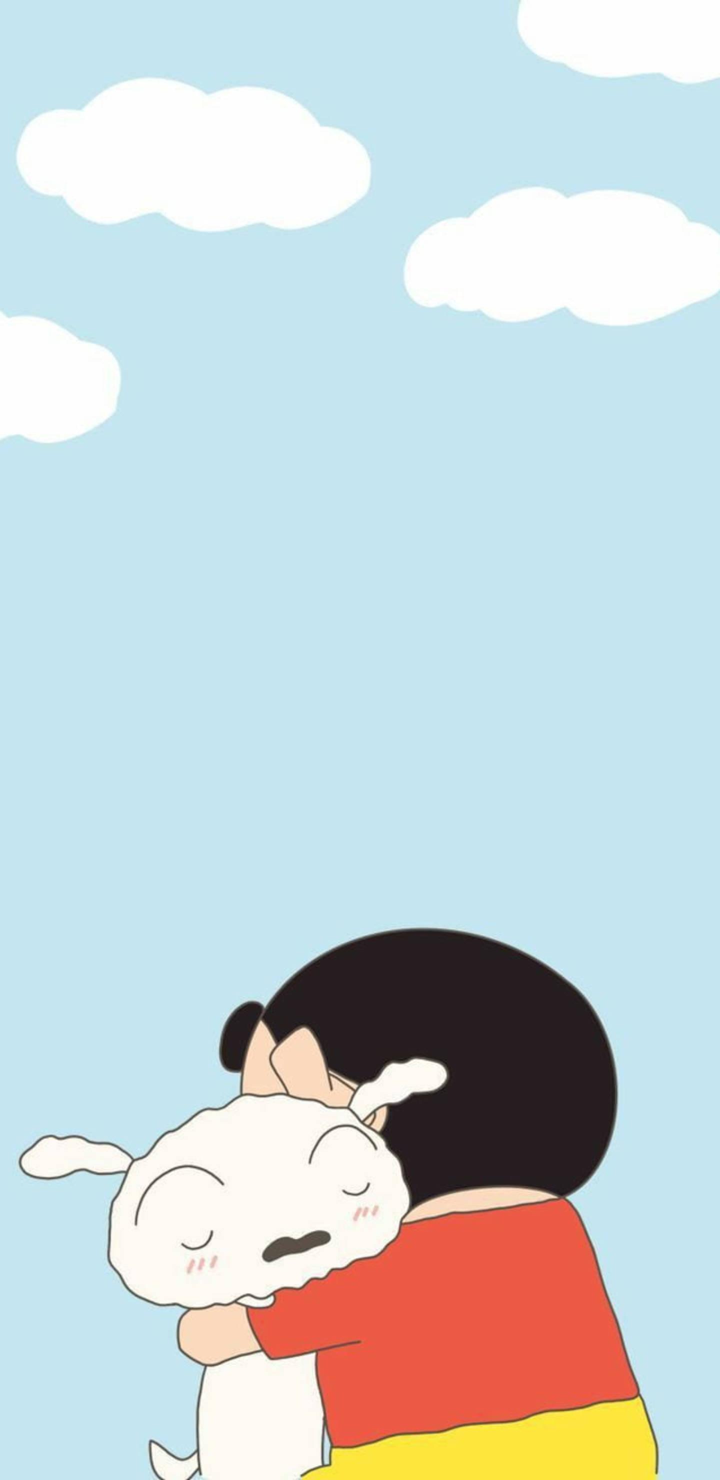 Hugging Shiro And Shinchan Aesthetic — 1440x2960 wallpaper